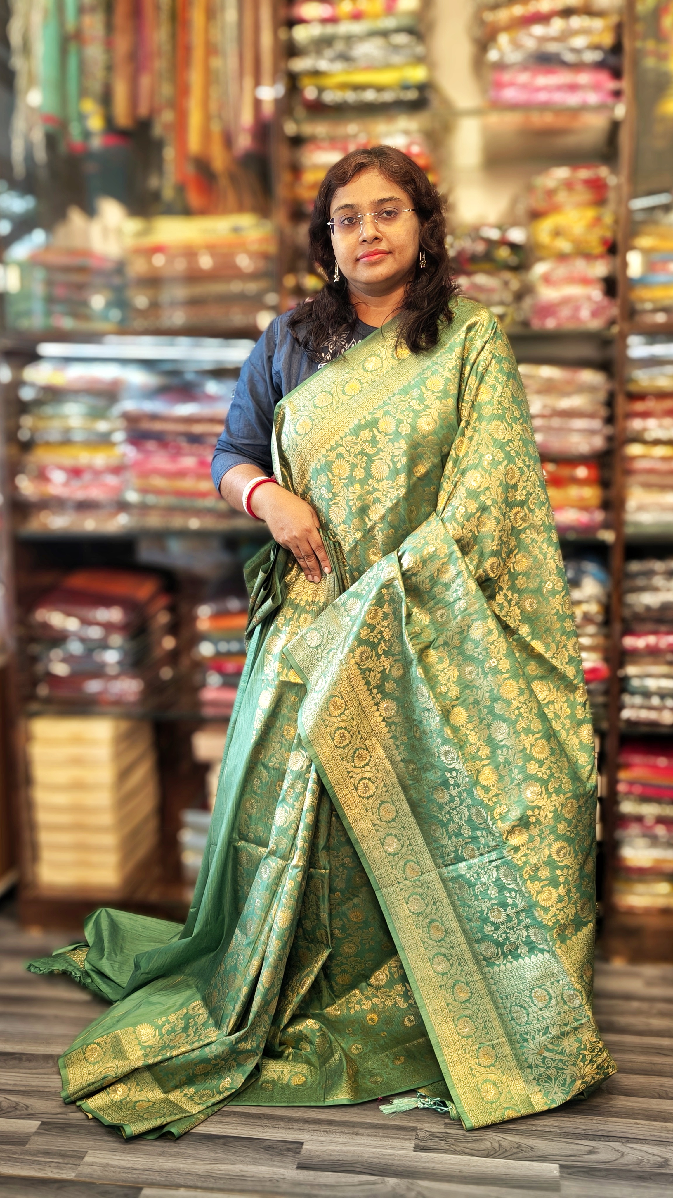Elegant Light Green Khaddi Silk Saree