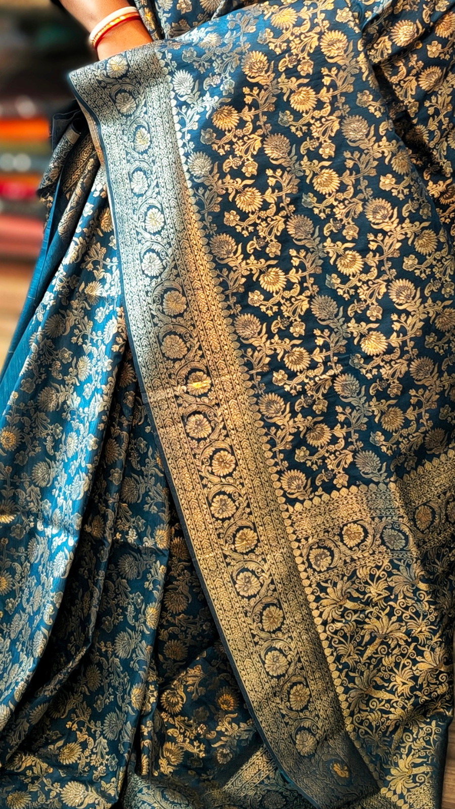 Elegant Blue Khaddi Silk Saree