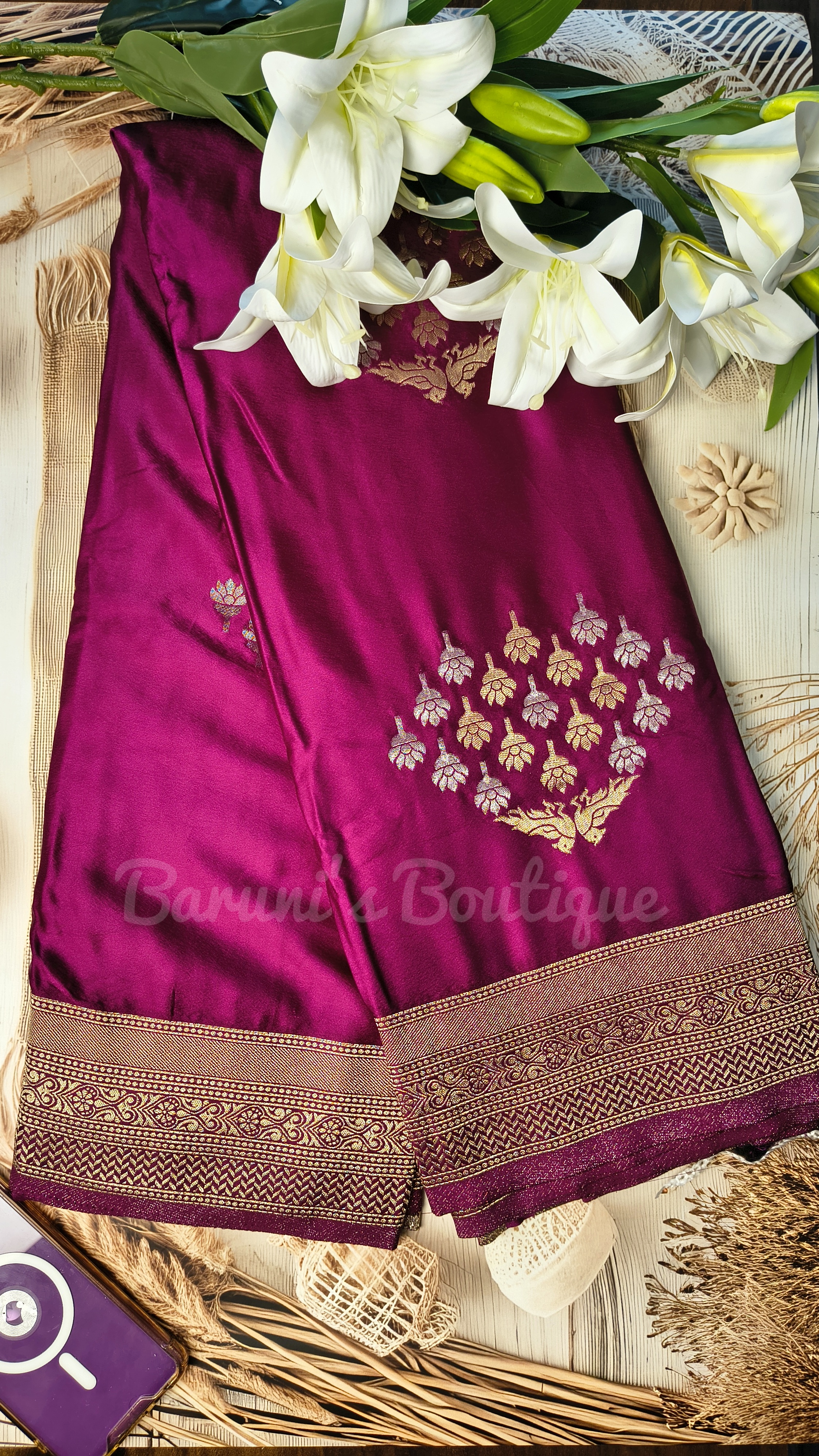 Mashru Silk with Mina work