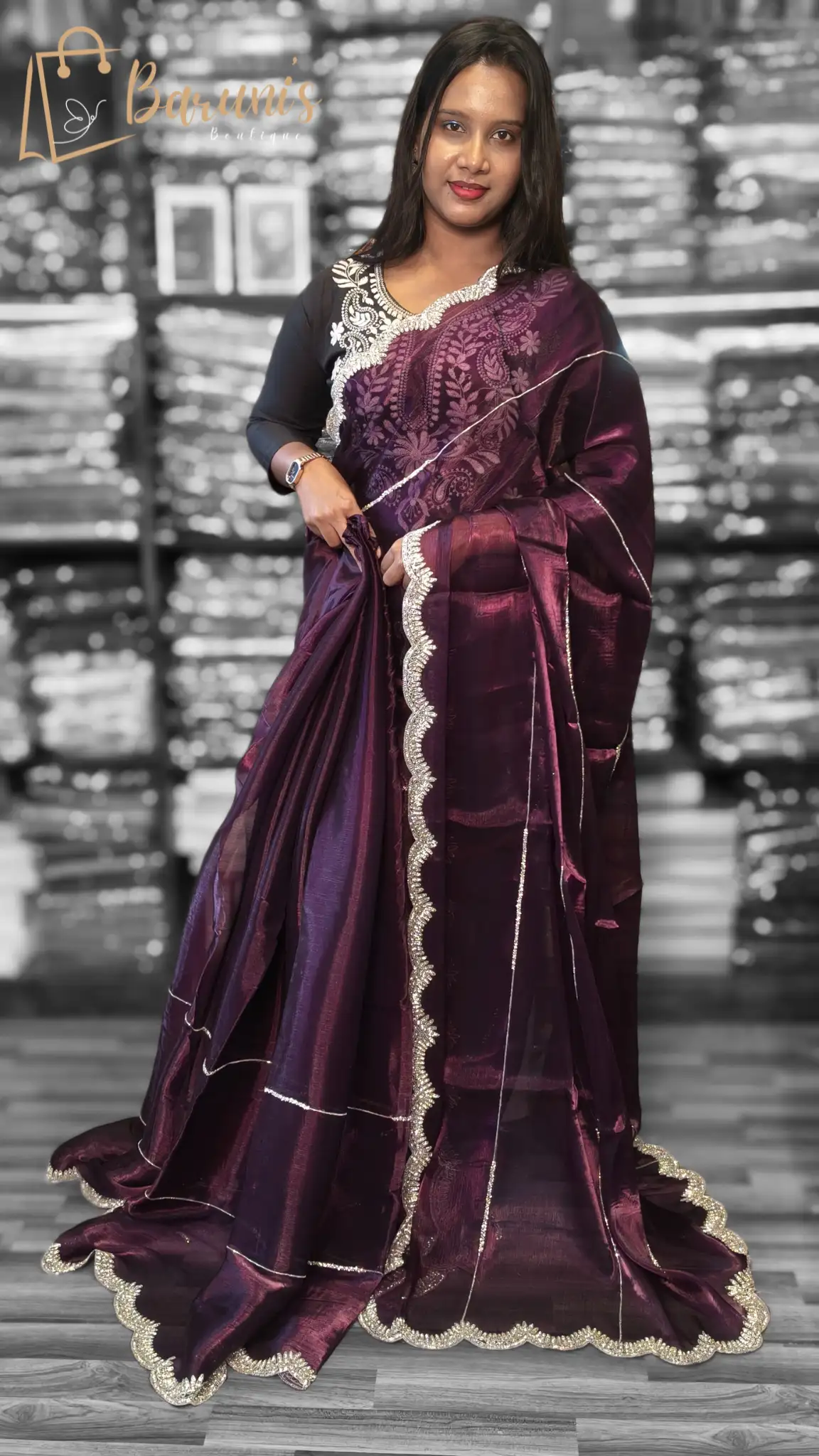 Elegant Purple Silk Saree