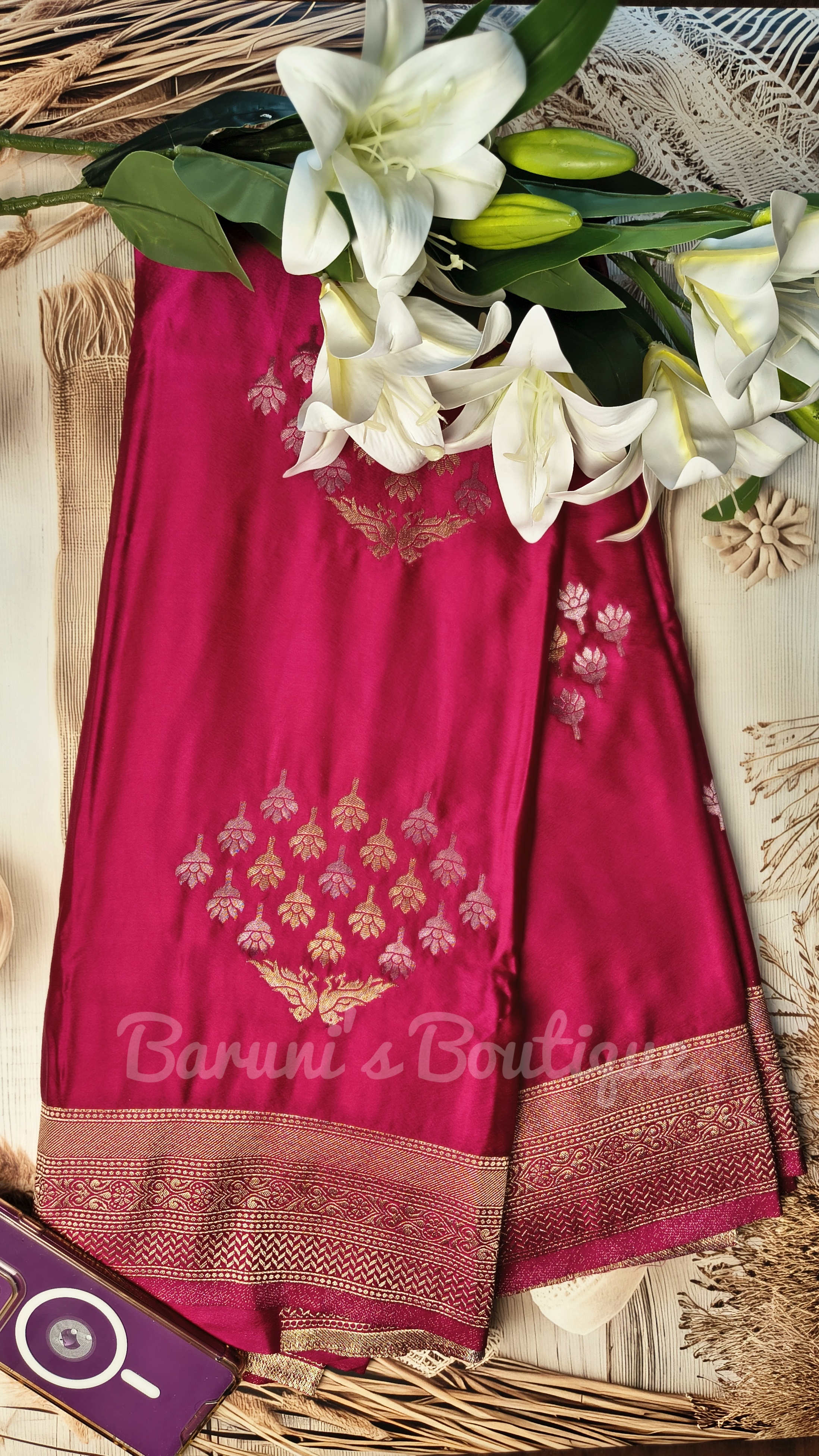 Mashru Silk with Mina work