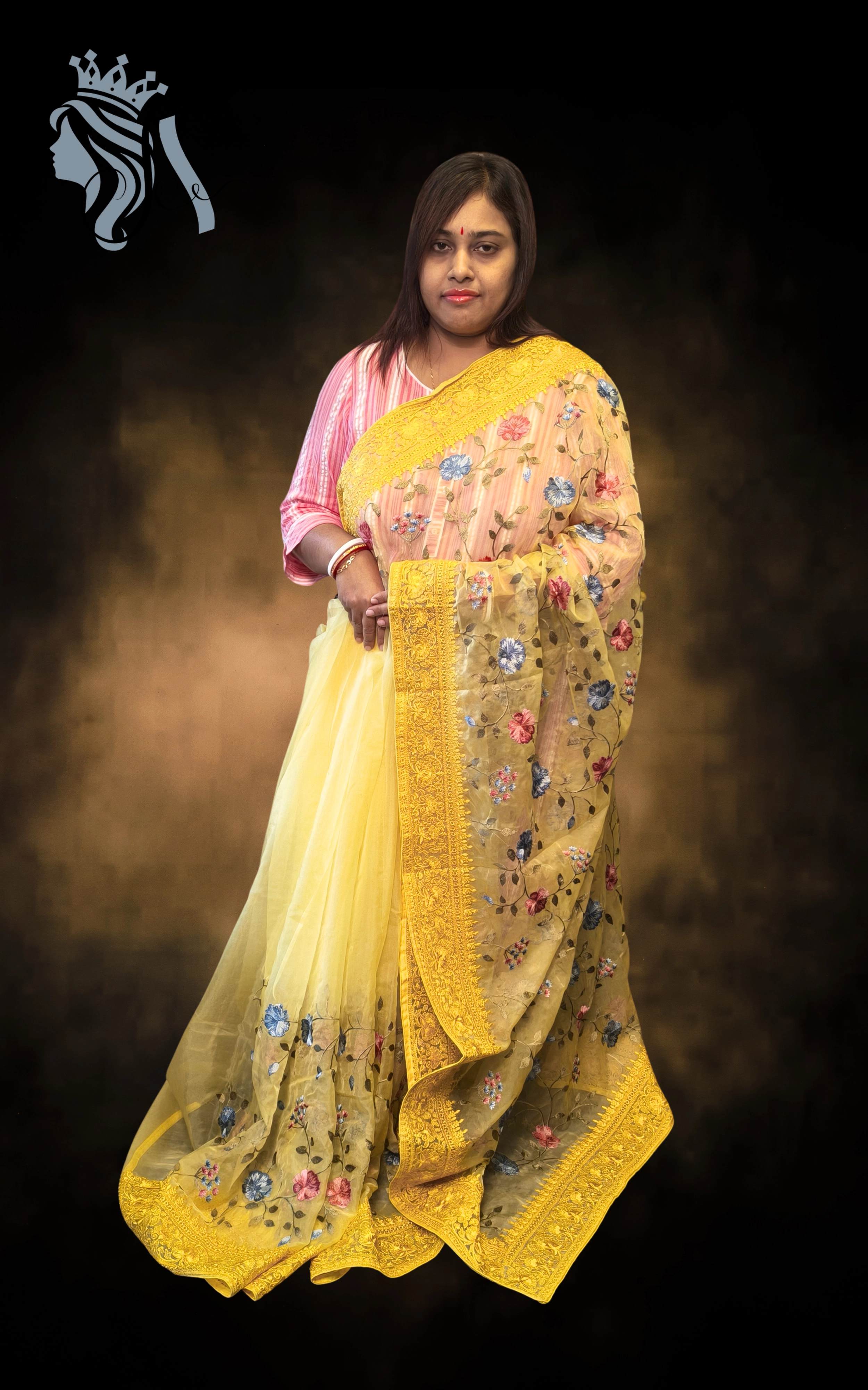 Heavy Embroidered Organza Saree – Full Body Work | Party & Wedding Collection