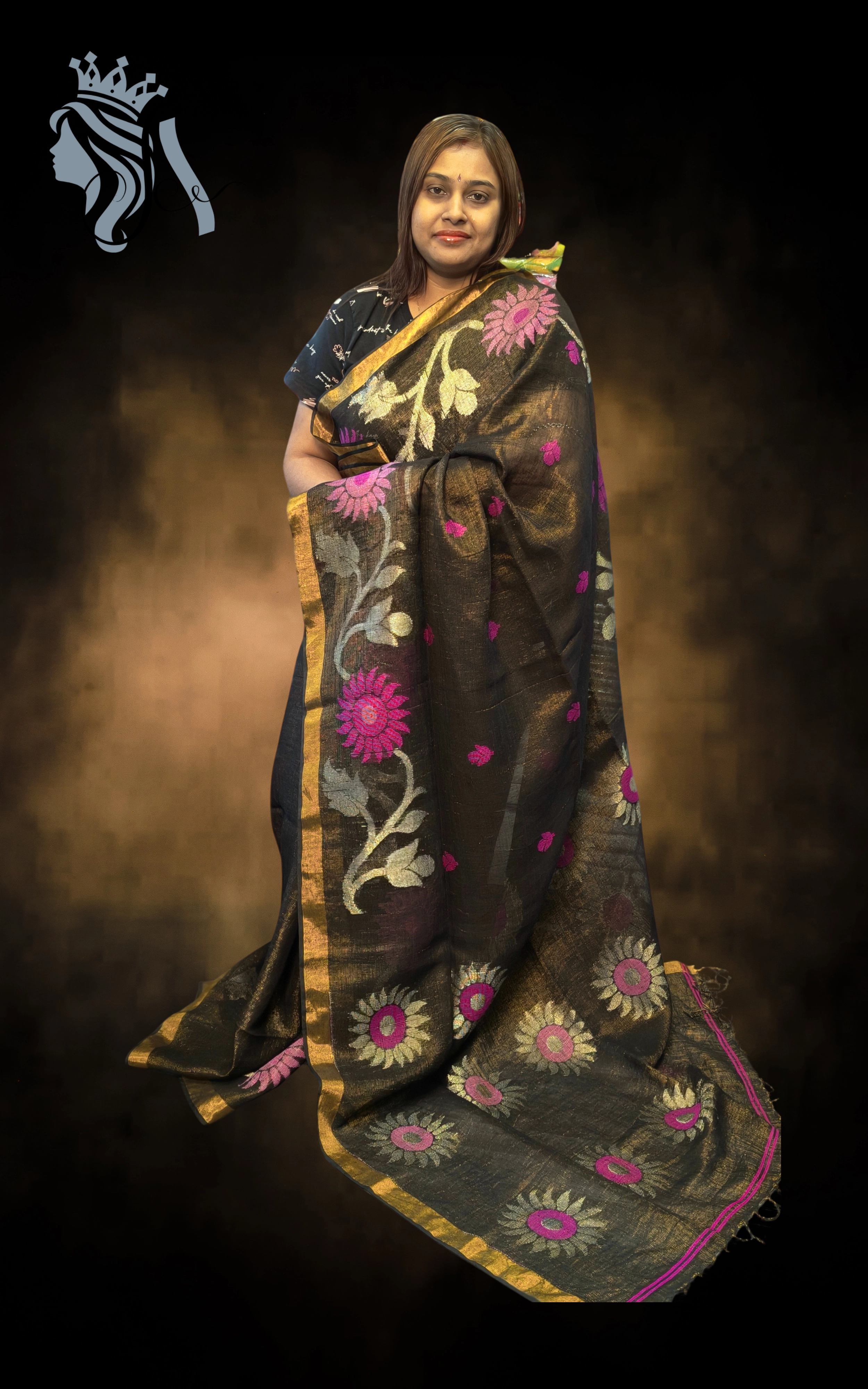 Elegant Black Silk Saree