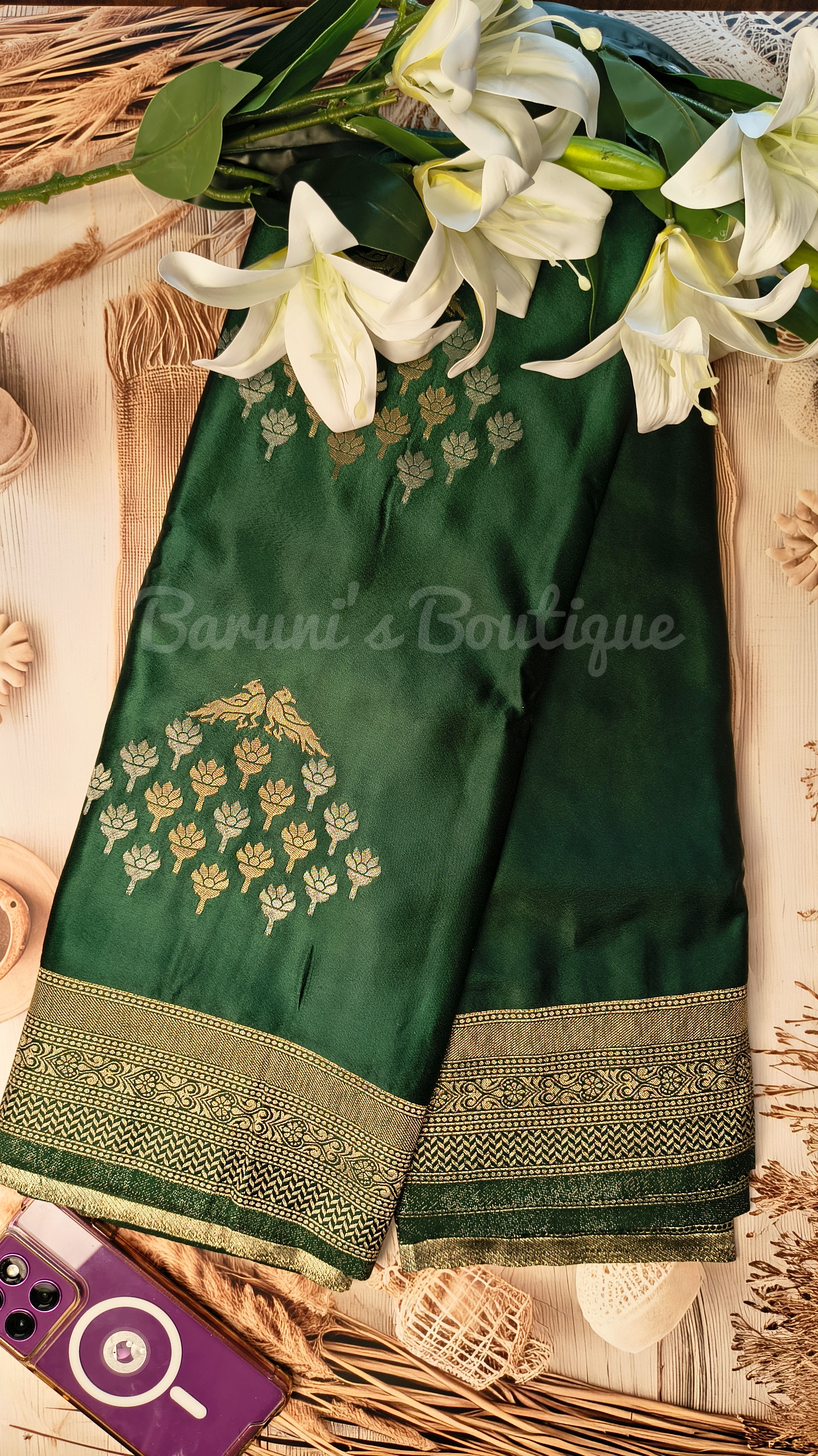 Mashru Silk with Mina work