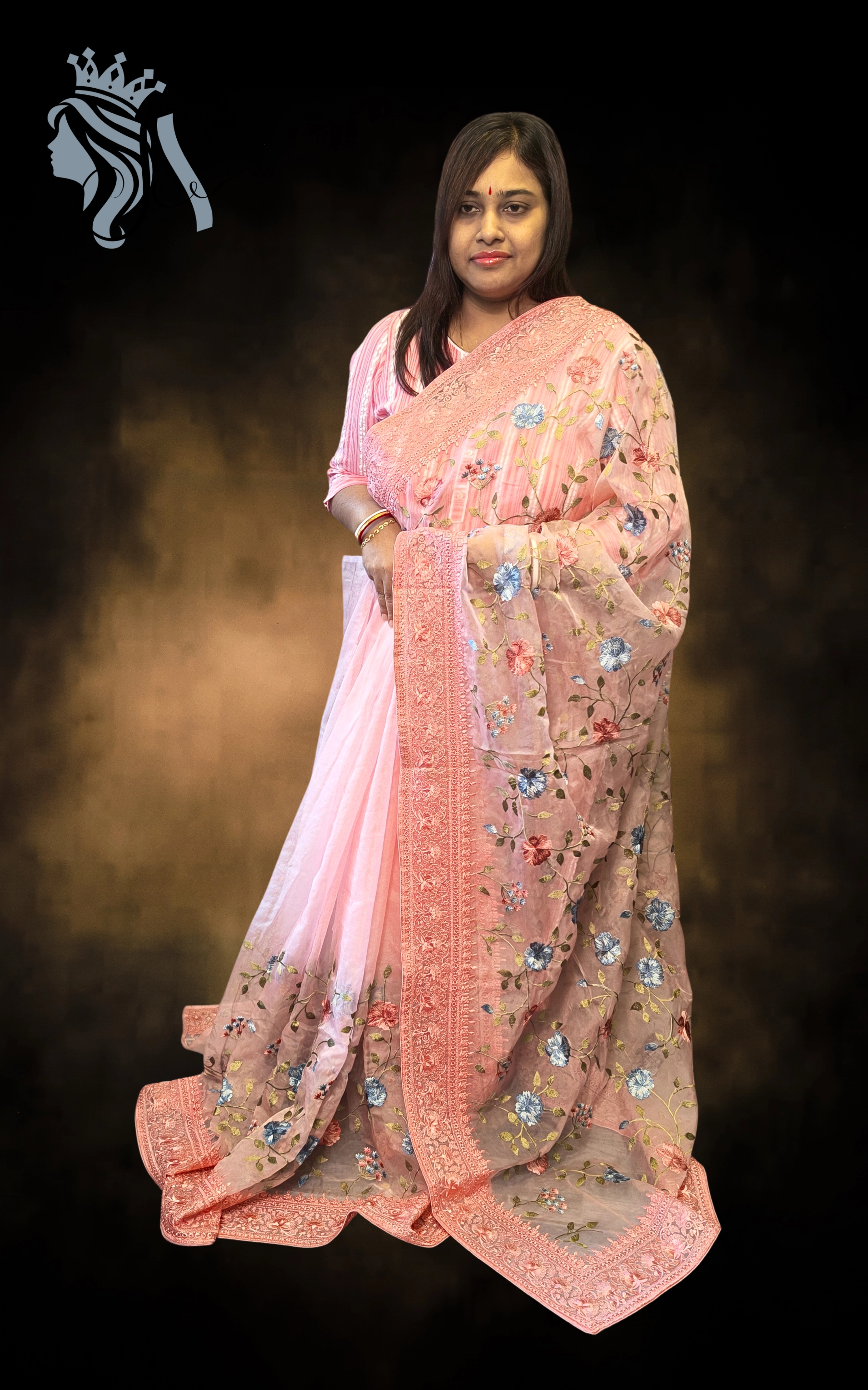 Heavy Embroidered Organza Saree – Full Body Work | Party & Wedding Collection