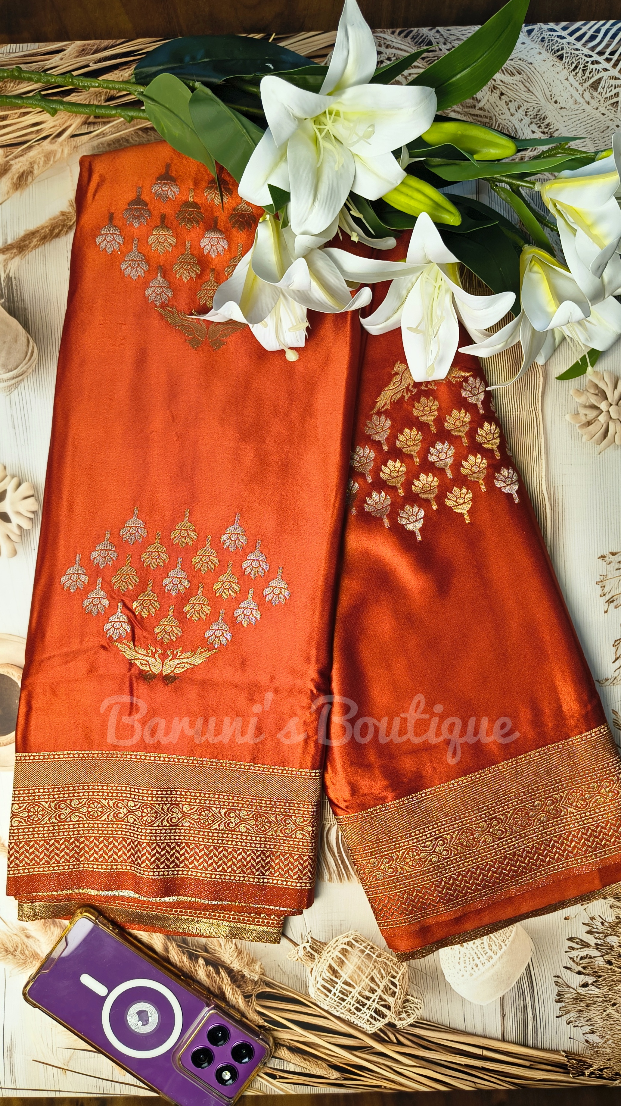 Mashru Silk with Mina work