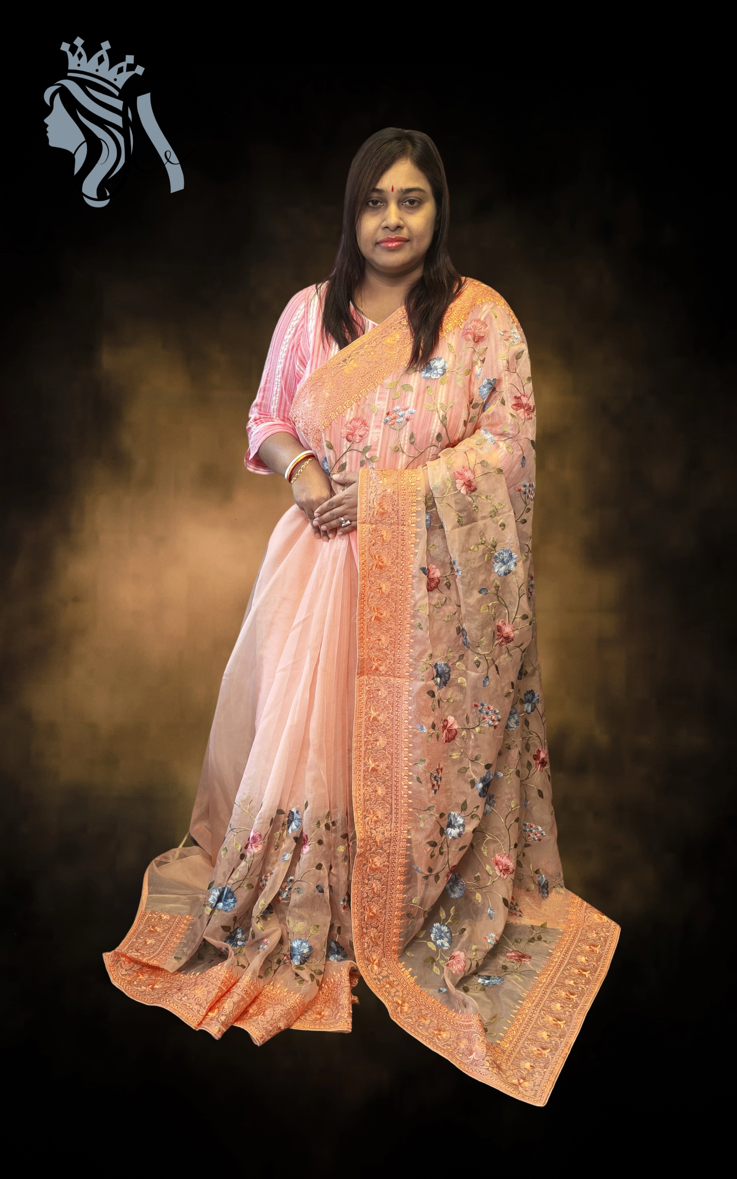 Heavy Embroidered Organza Saree – Full Body Work | Party & Wedding Collection