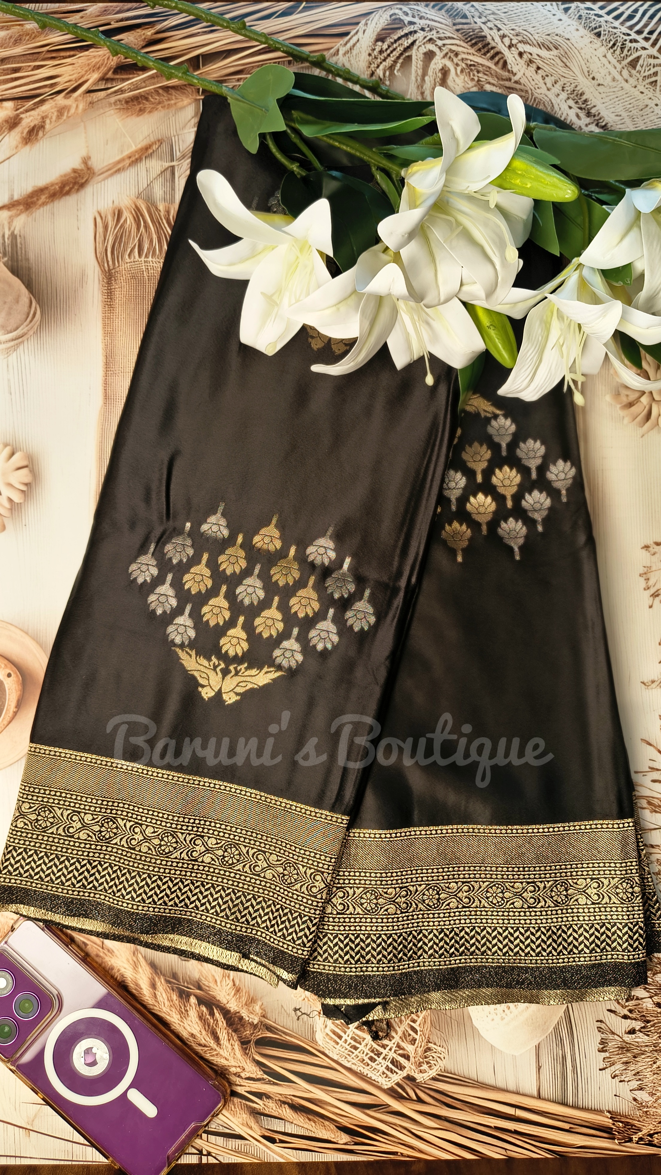Mashru Silk with Mina work Saree