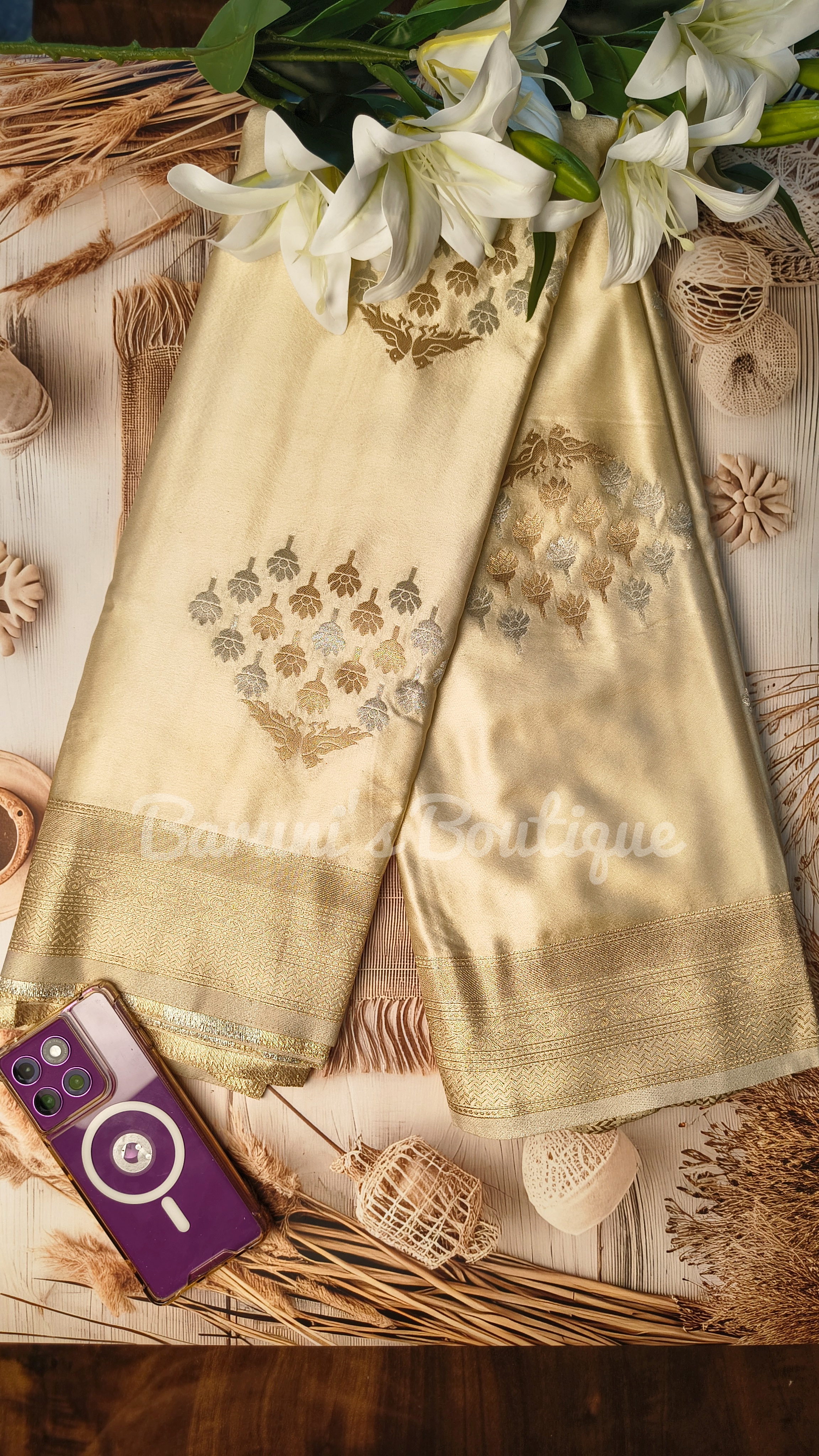 Mashru Silk with Mina work