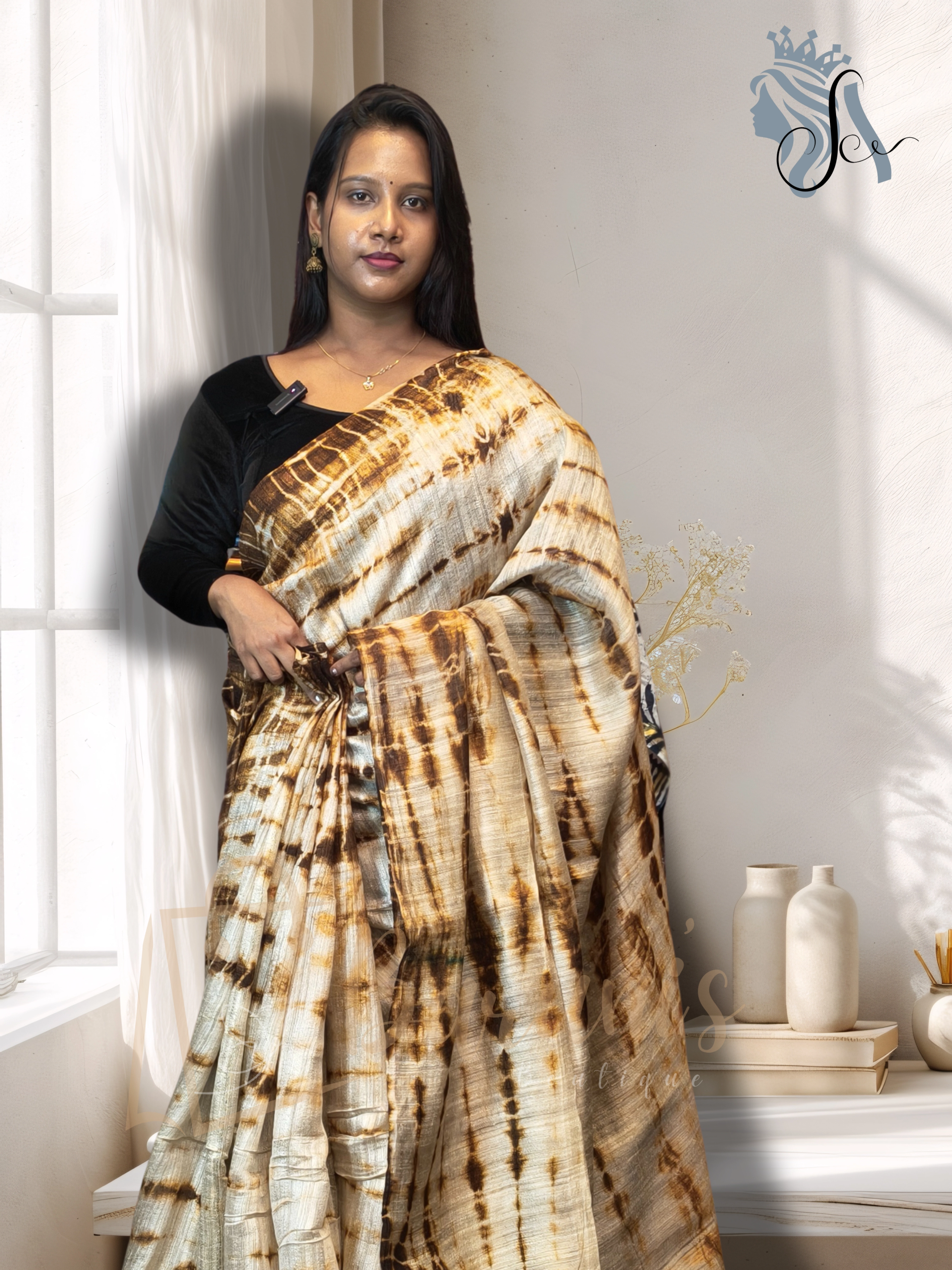 Pure Matka Silk Shibori Saree – Handcrafted Tie-Dye Elegance