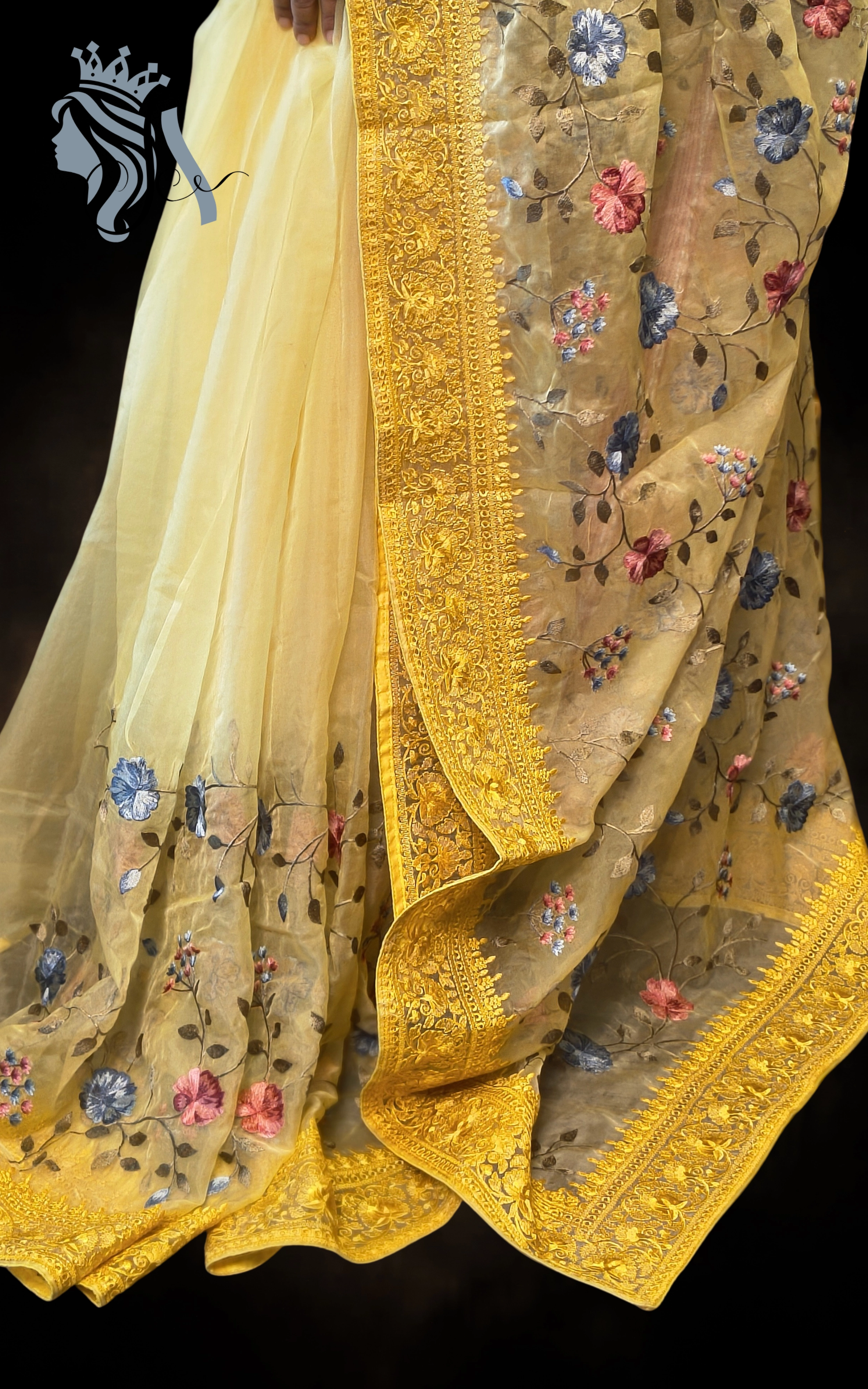 Heavy Embroidered Organza Saree – Full Body Work | Party & Wedding Collection