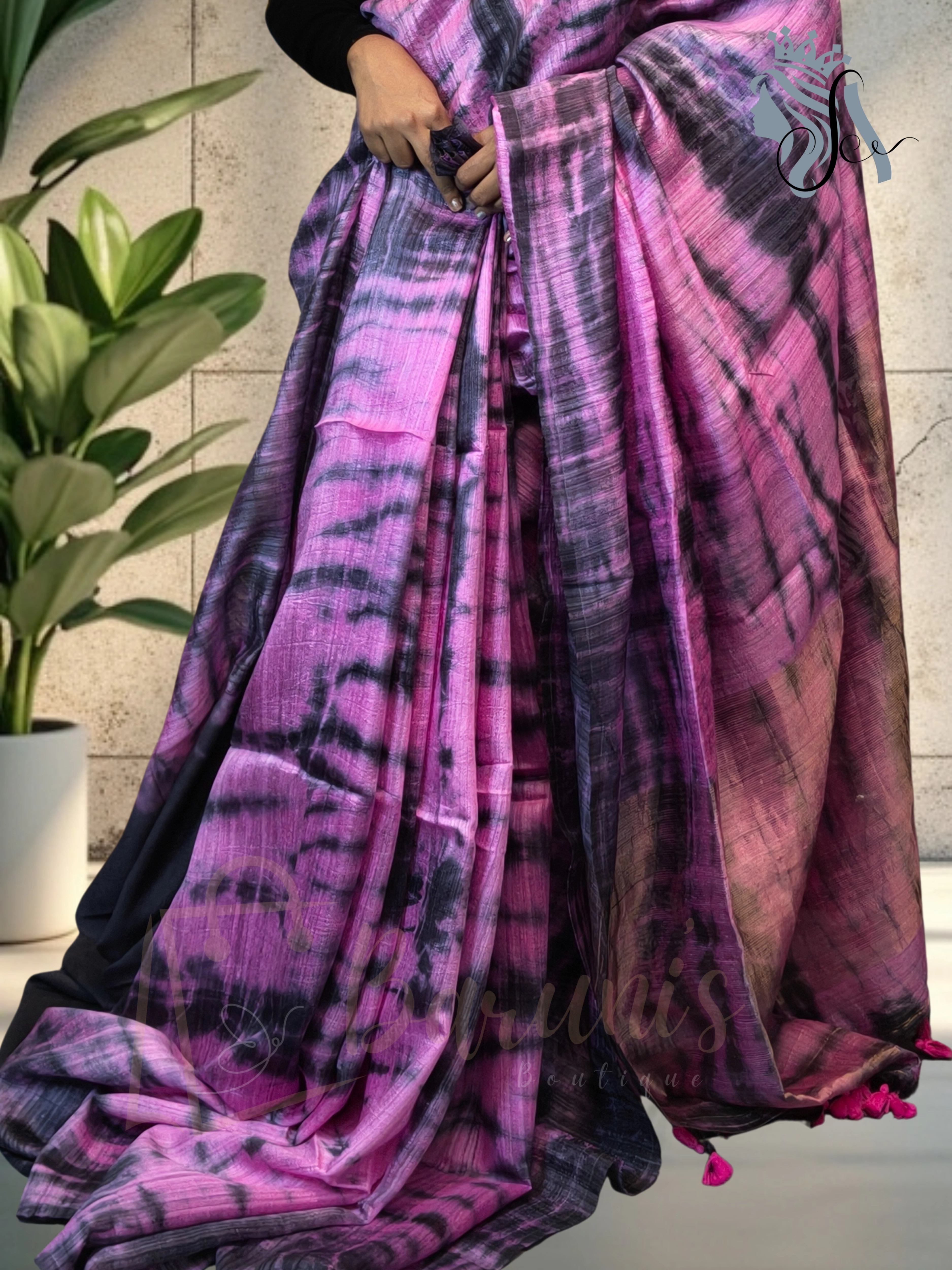 Pure Matka Silk Shibori Saree – Handcrafted Tie-Dye Elegance