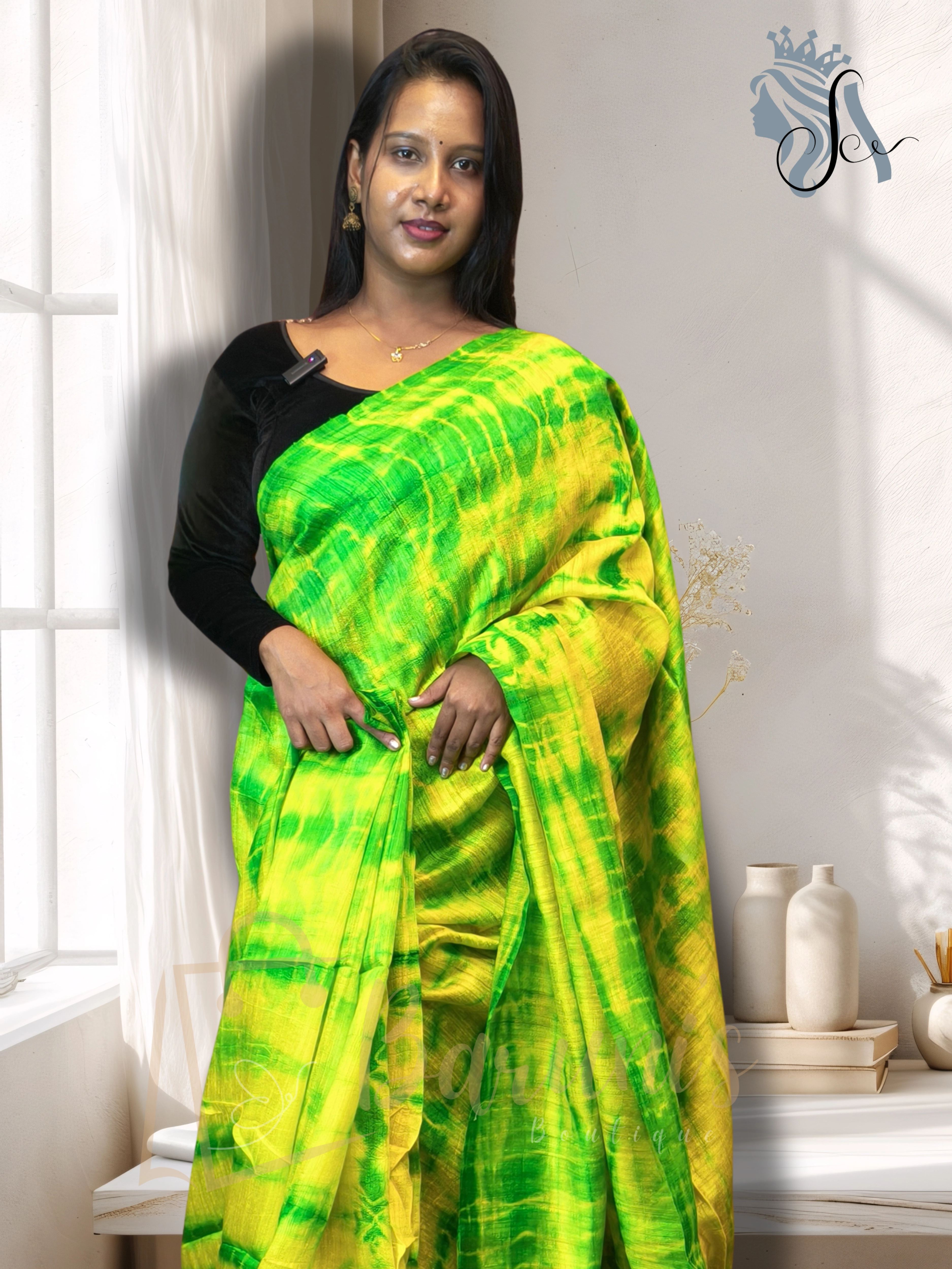 Pure Matka Silk Shibori Saree – Handcrafted Tie-Dye Elegance