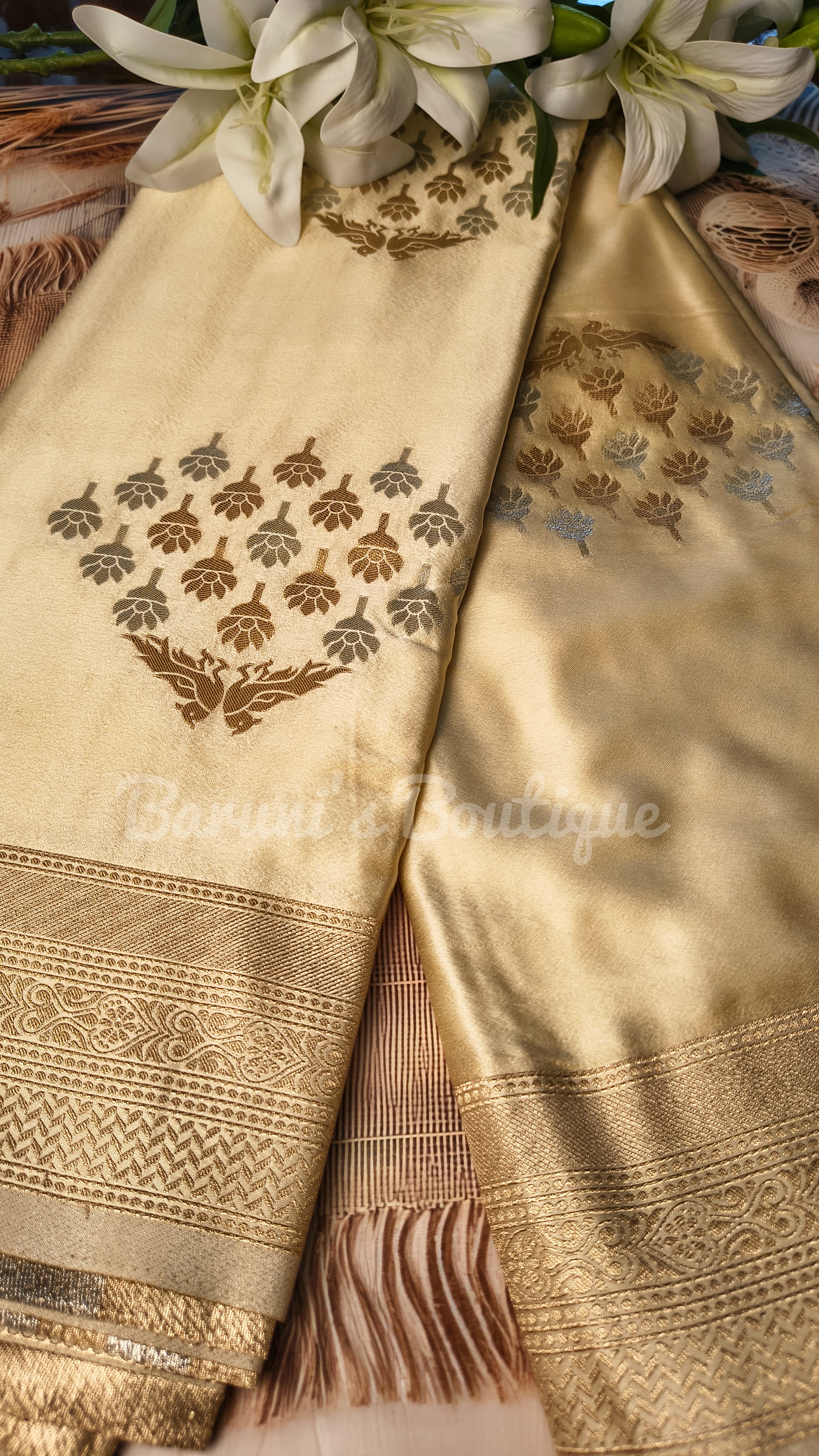 Mashru Silk with Mina work