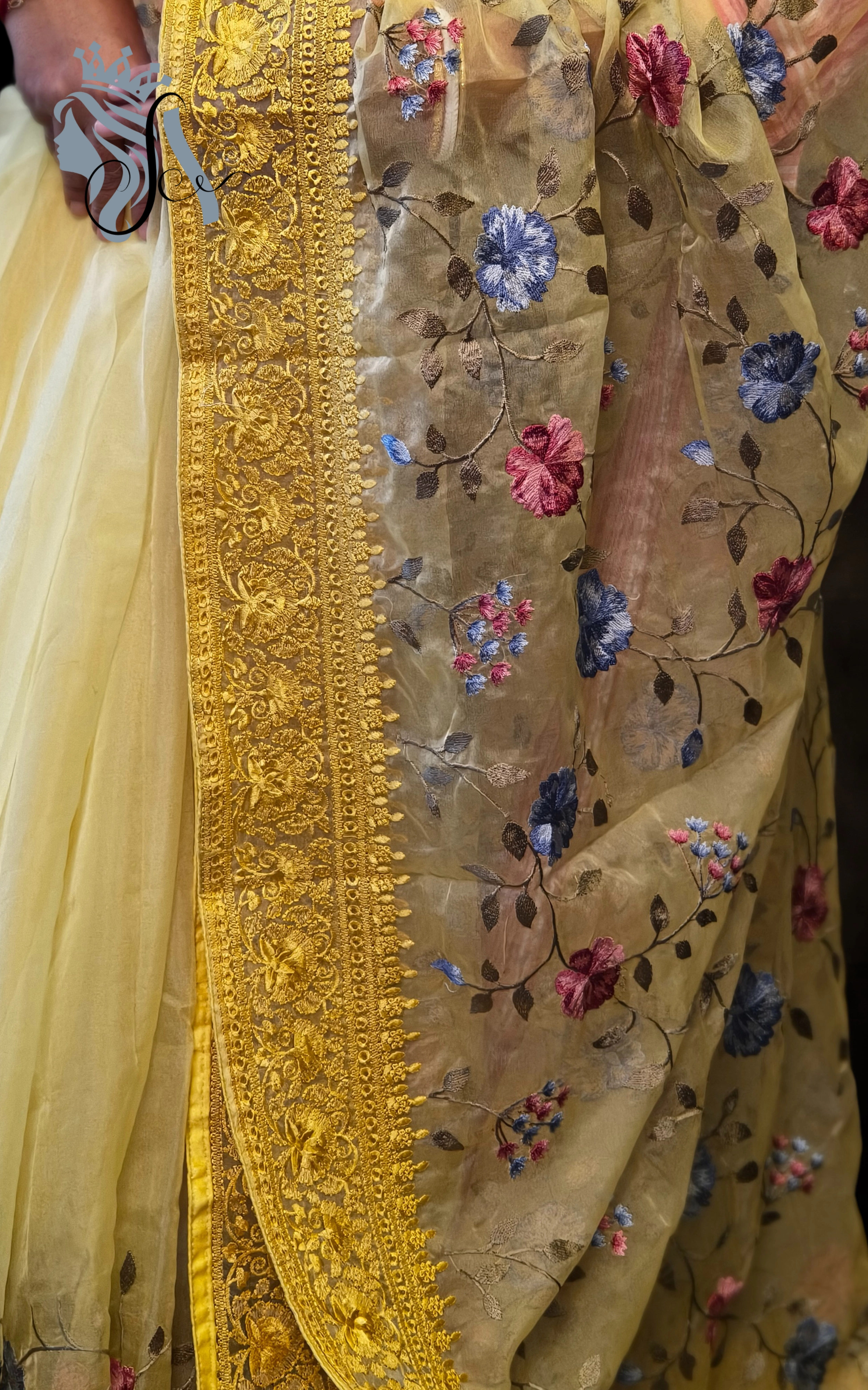 Heavy Embroidered Organza Saree – Full Body Work | Party & Wedding Collection