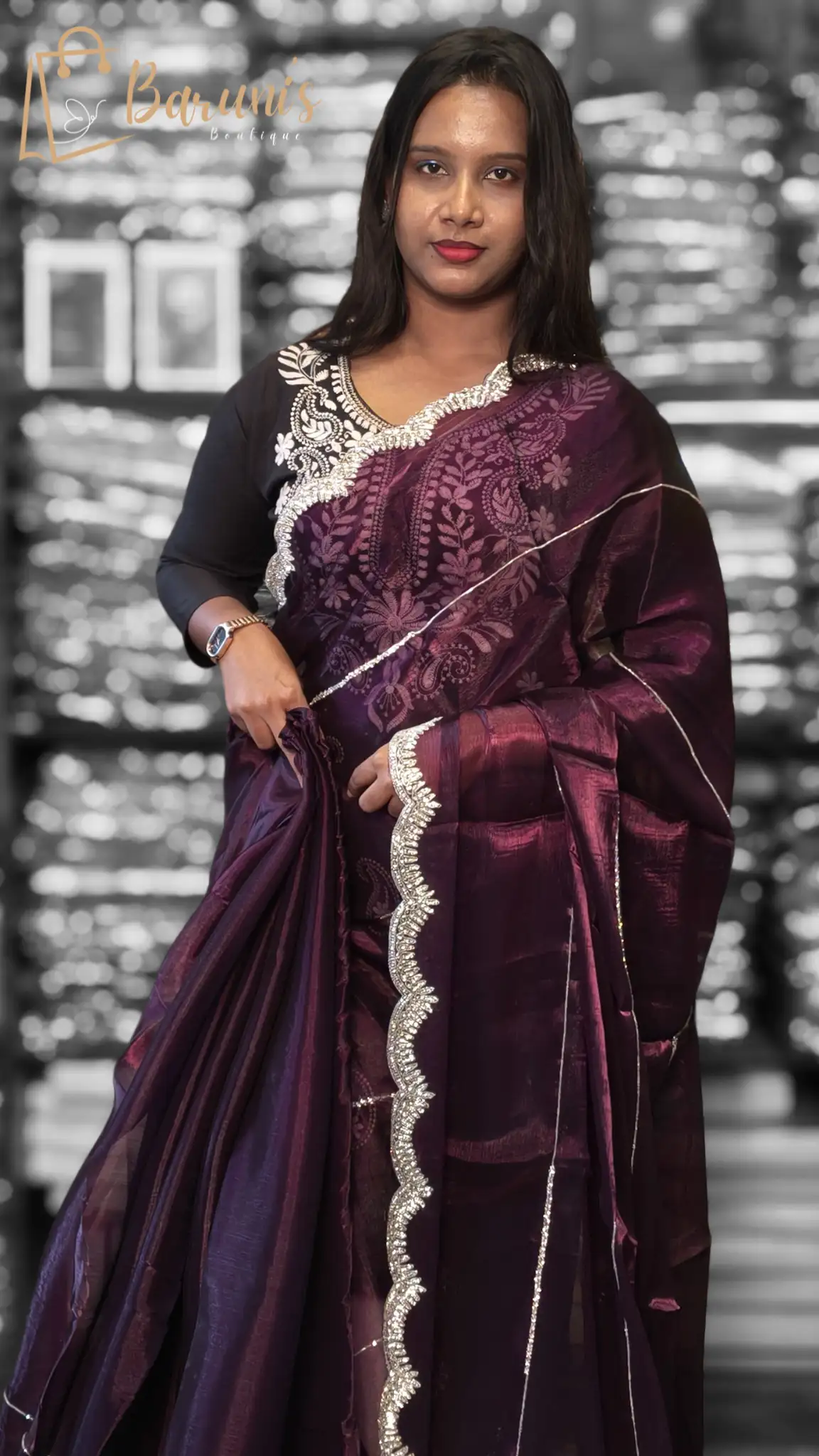 Elegant Purple Silk Saree