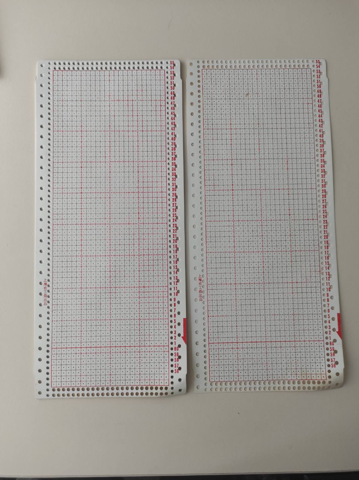 Перфокарта до в'язальної машини 5 класу з раптом на 24 петлі