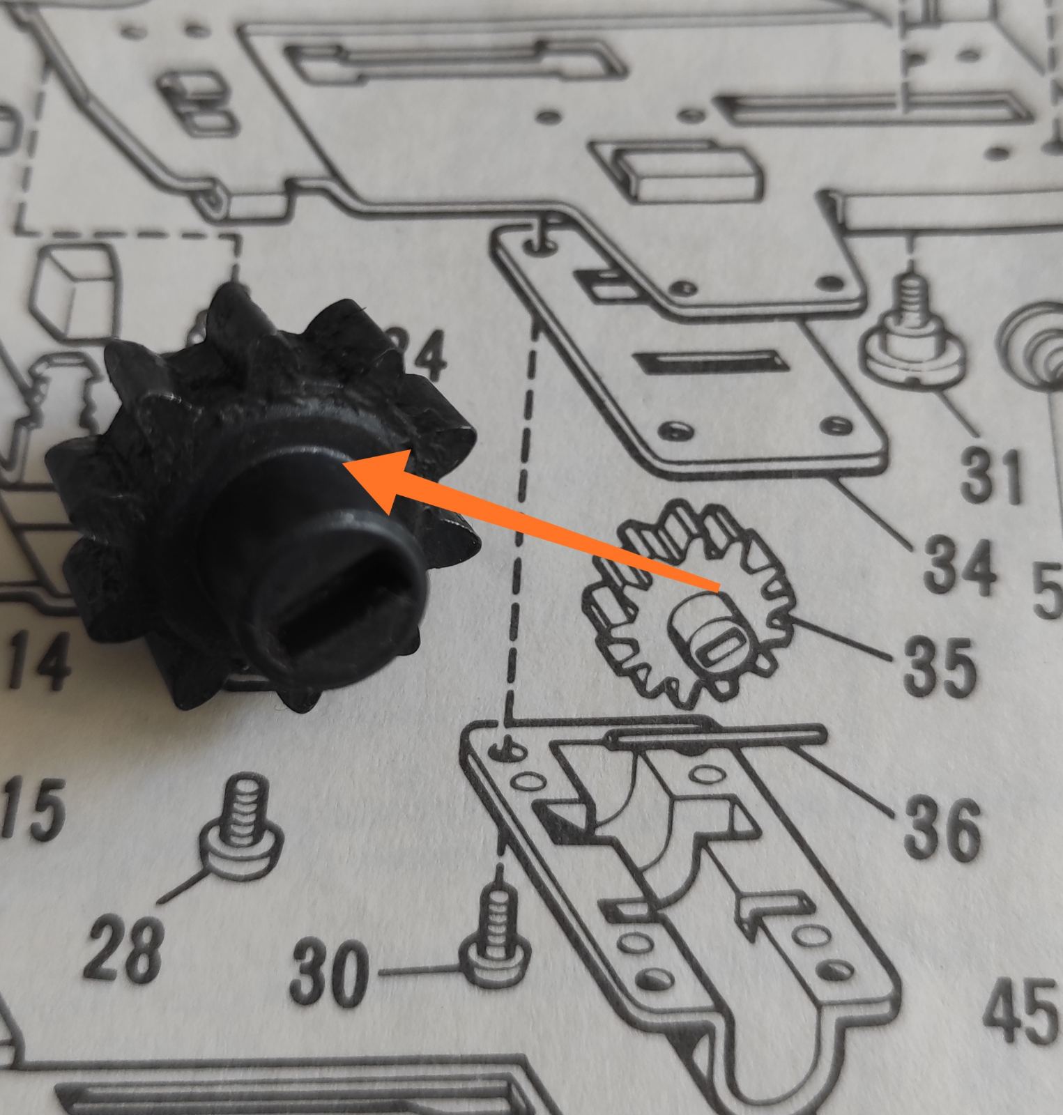 Зірочка до переключення полушага Brother KR 830 838 850 (орігінал Japan)