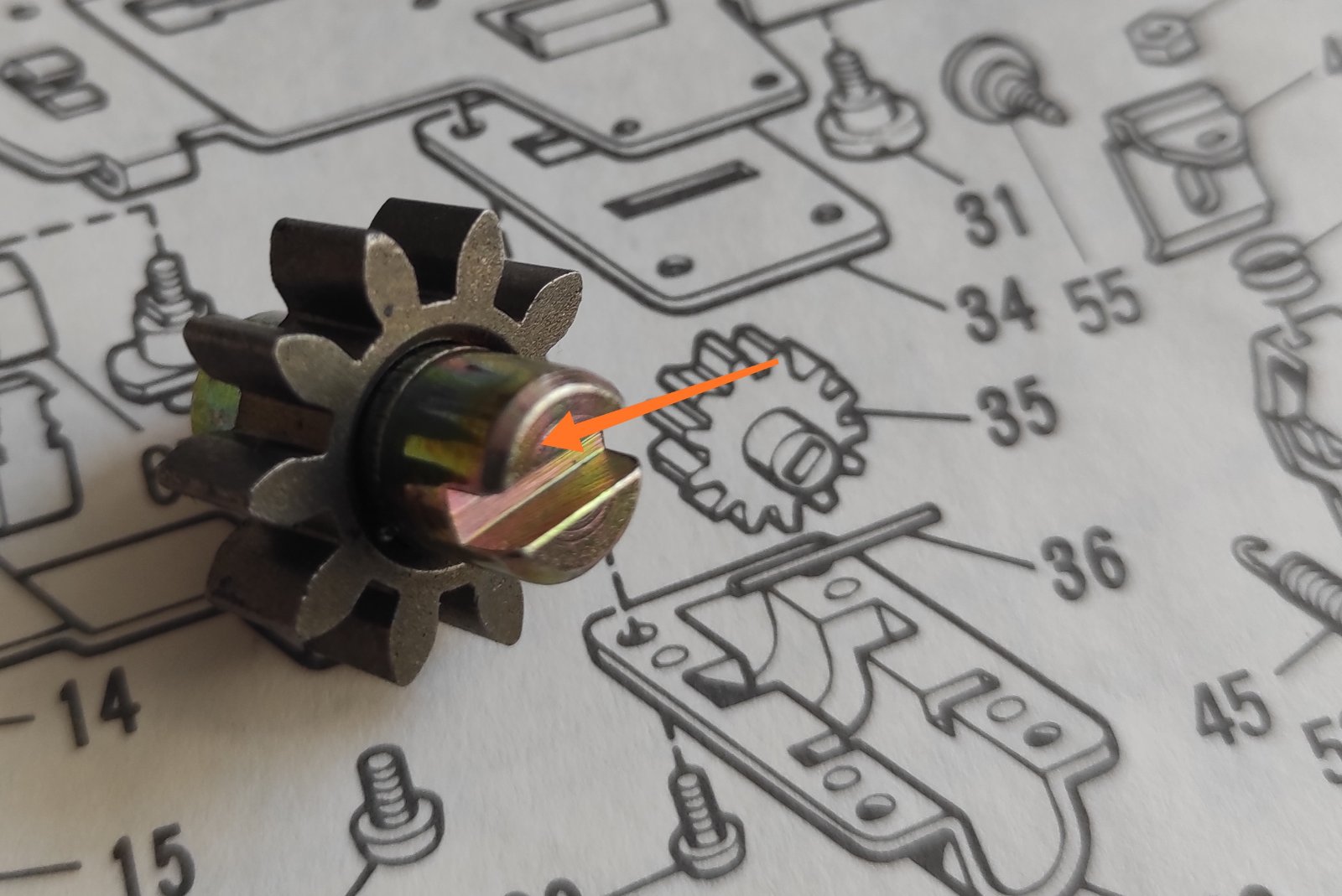 Зірочка до переключення полушага Brother KR 830 838 850 (Китай)