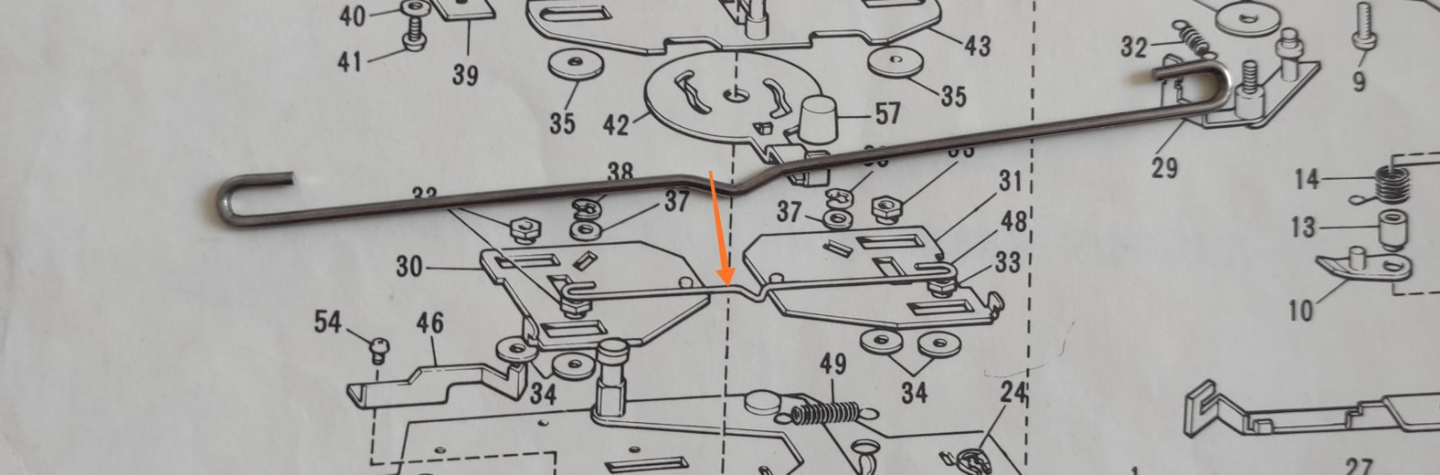Пружина №48 Brother KR до додаткової каретки