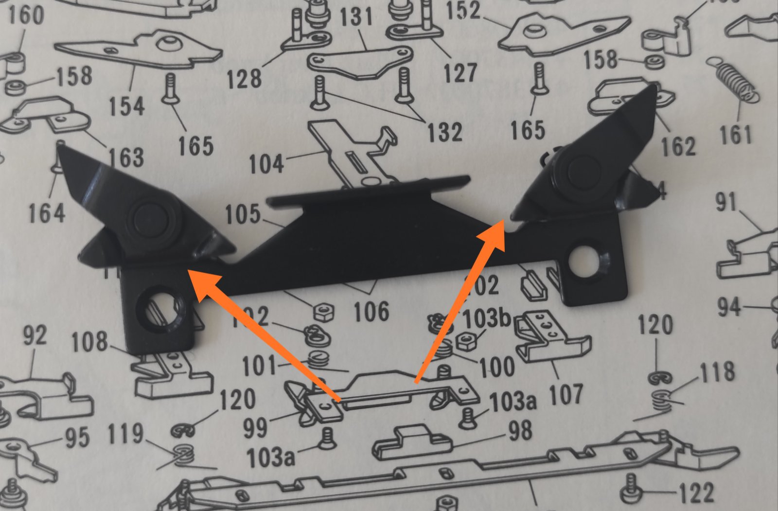 Запчастина №99 -102 (в сборі) Brother KH 260
