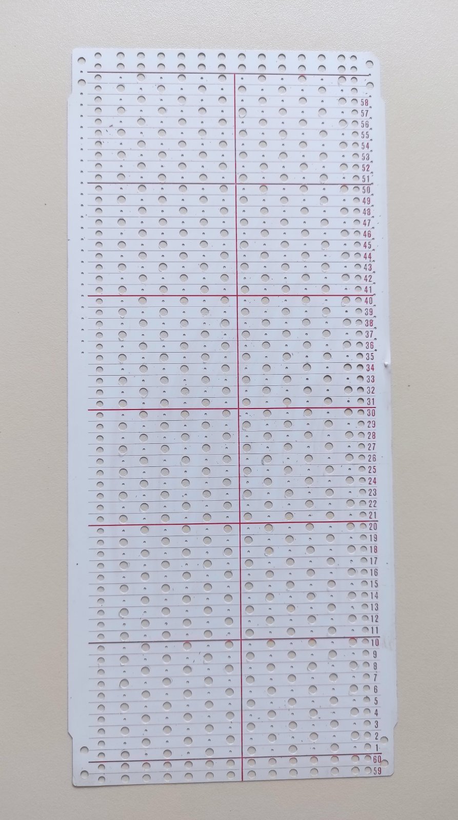 Стандартна перфокарта SK155 рапорт 12 петель Ціна вказана за штуку
