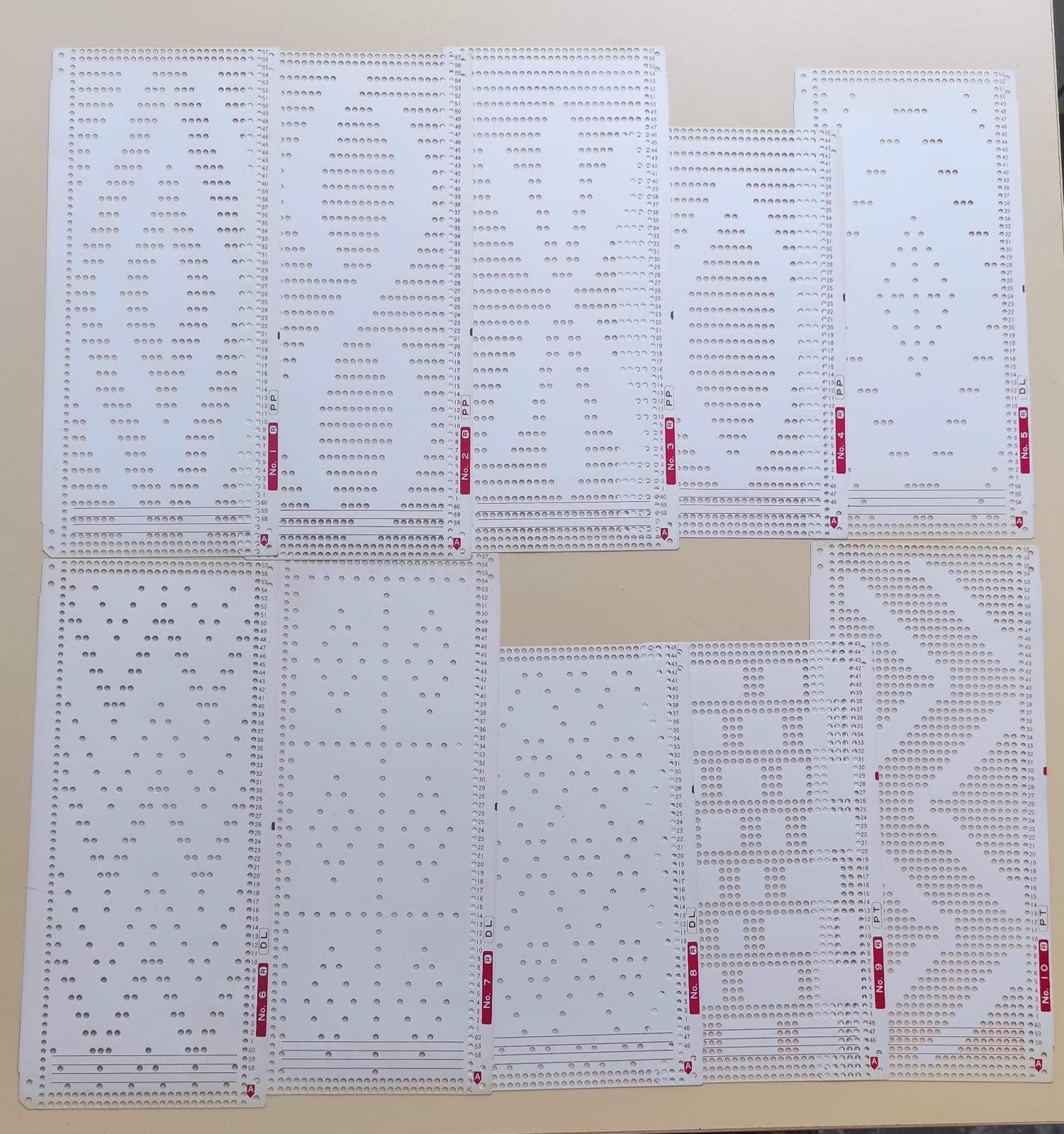 Набір стандартних перфокарт Silver Reed SRP50, 60  набір двосторонній ,в комплекті 10шт