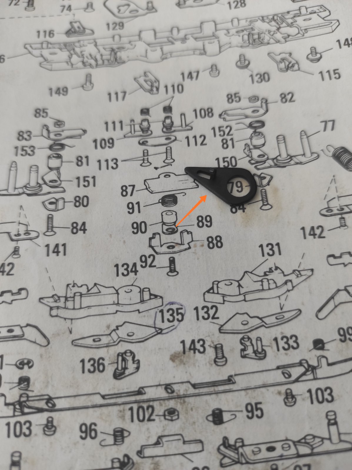 Запчастини Brother KH 5 клас №89(86)Ціна вказана за штуку