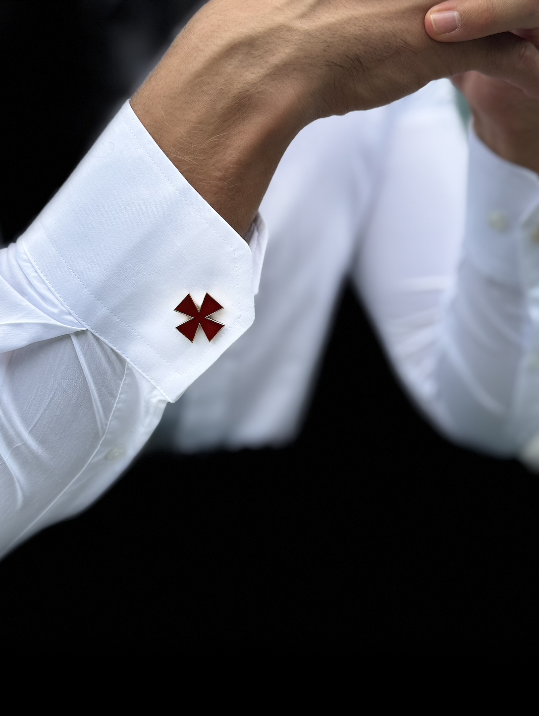Sankt Georgskors mansjettknapp | 18 karat gull | Sølv 