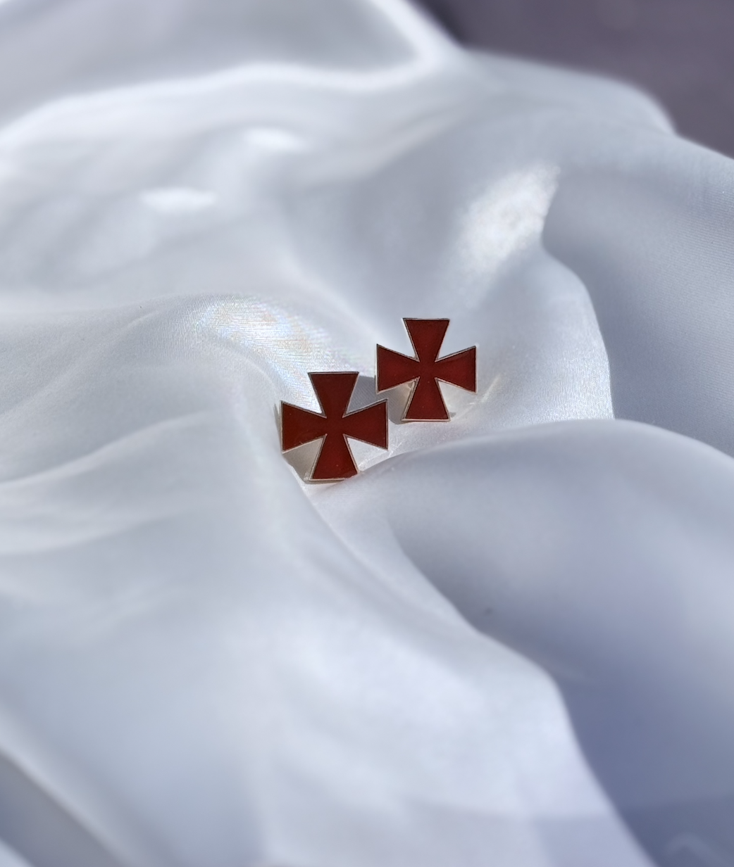 Sankt Georgskors mansjettknapp | 18 karat gull | Sølv 