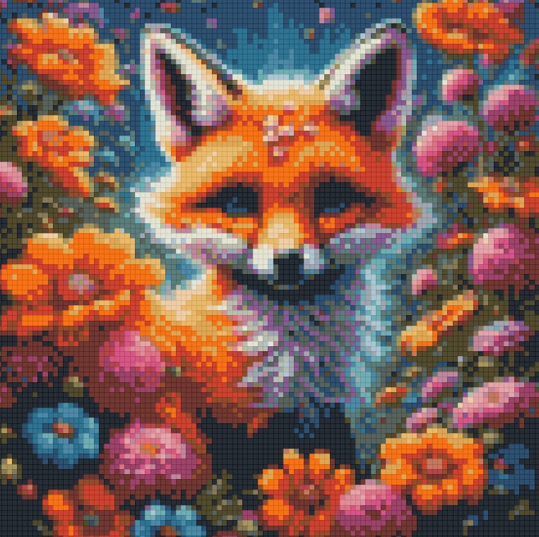 Tela Raposa do Jardim 30x30cm Ref: 1003