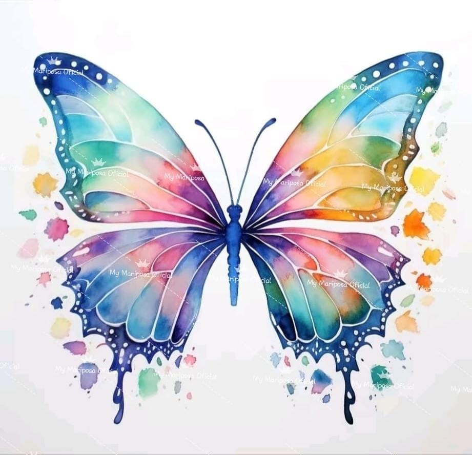 Tela Mariposa Colorida 30x30cm Diamantes Cristal