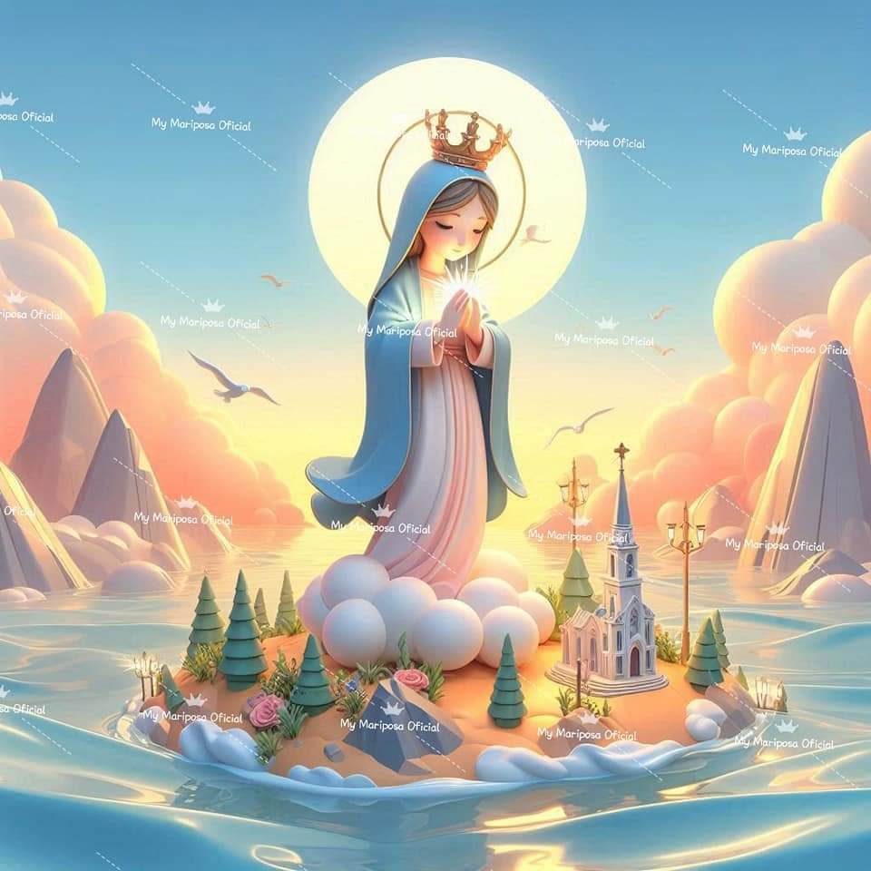 Tela Grande Virgem Maria na Natureza 50x50cm