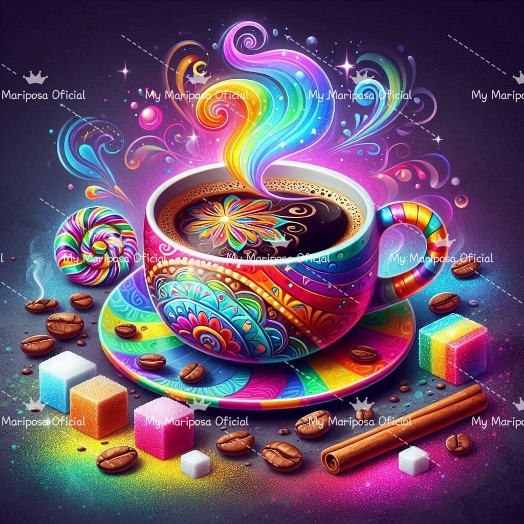 Tela Café Colorido 40x40cm -2070