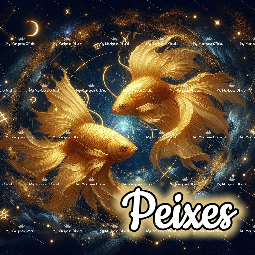 Tela Símbolo do Zodíaco Peixes 50x50cm - 2087