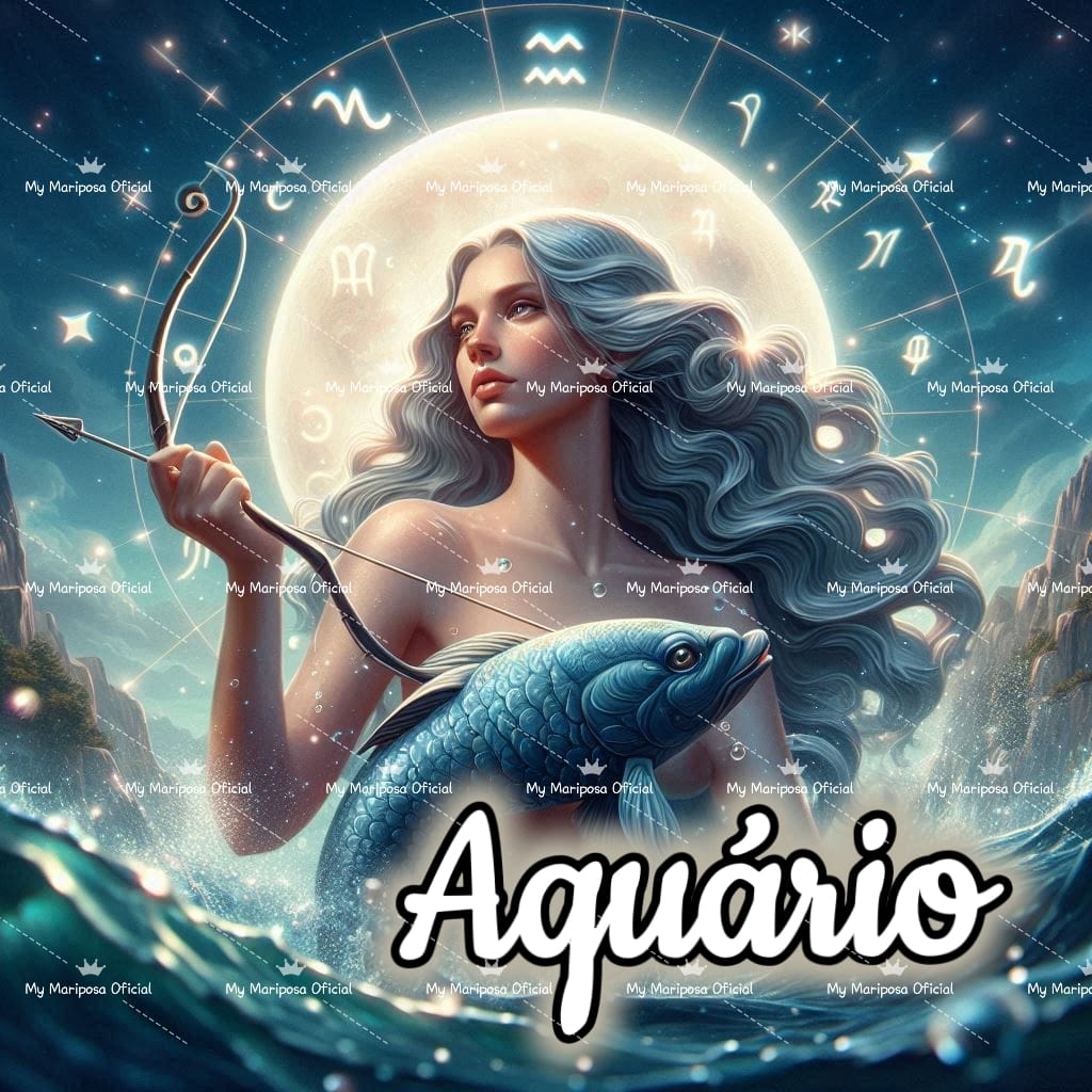 Tela Símbolo do Zodíaco Aquário 50x50cm - 2088