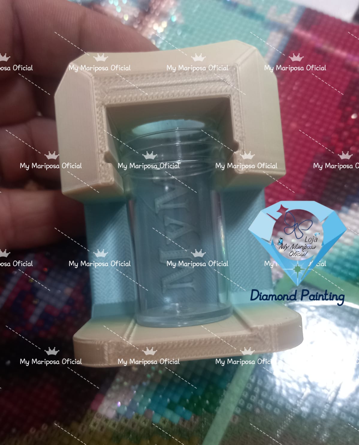 Funil 3D Frasco Redondo para Pintura de Diamantes