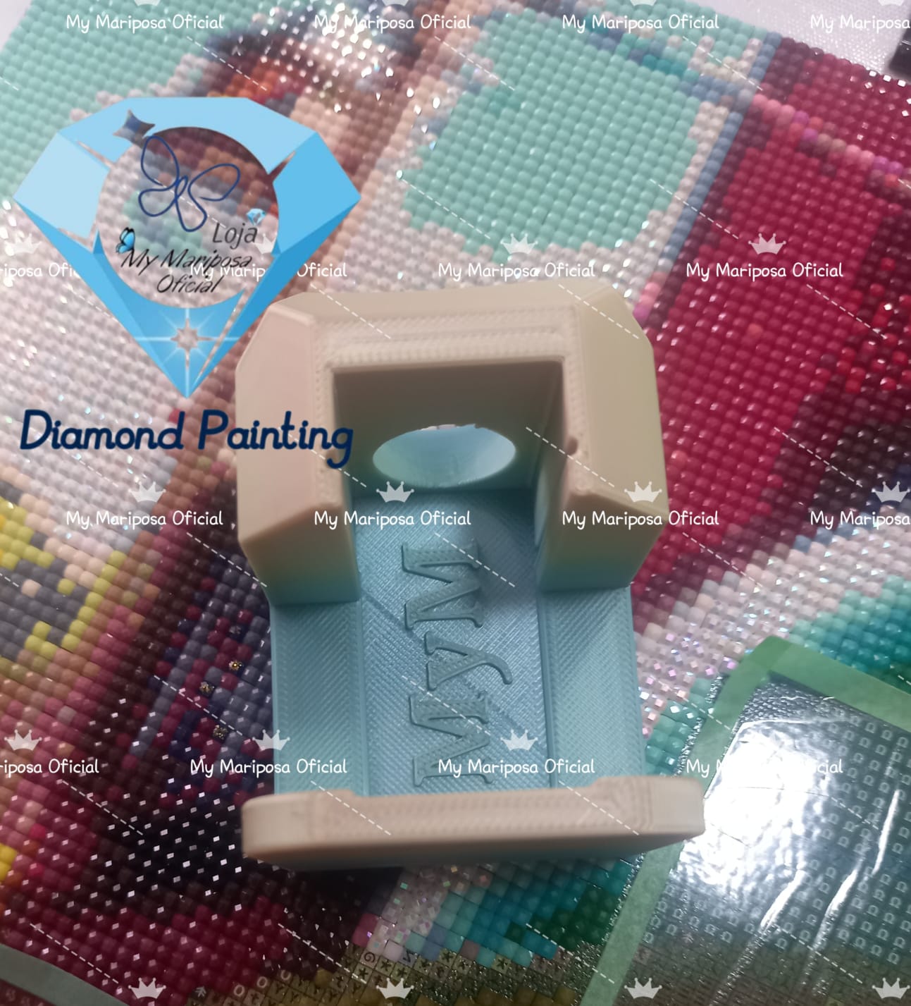 Funil 3D Frasco Redondo para Pintura de Diamantes