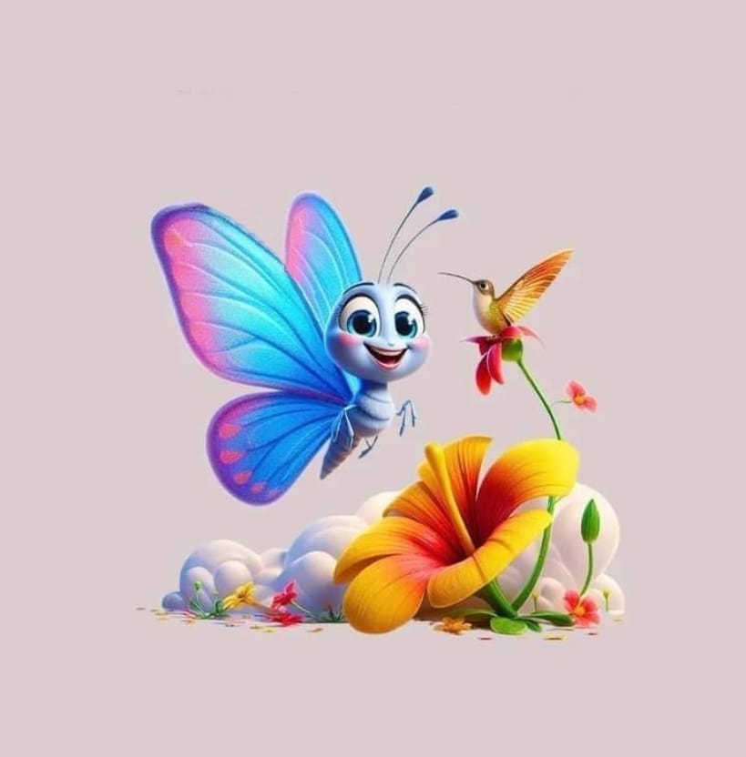 Tela Borboleta Fofinha 40x40cm -2129