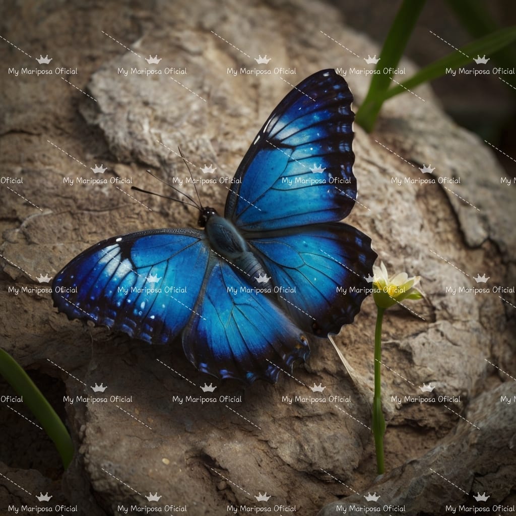 Tela Mariposa Azul 40x40cm - 2137