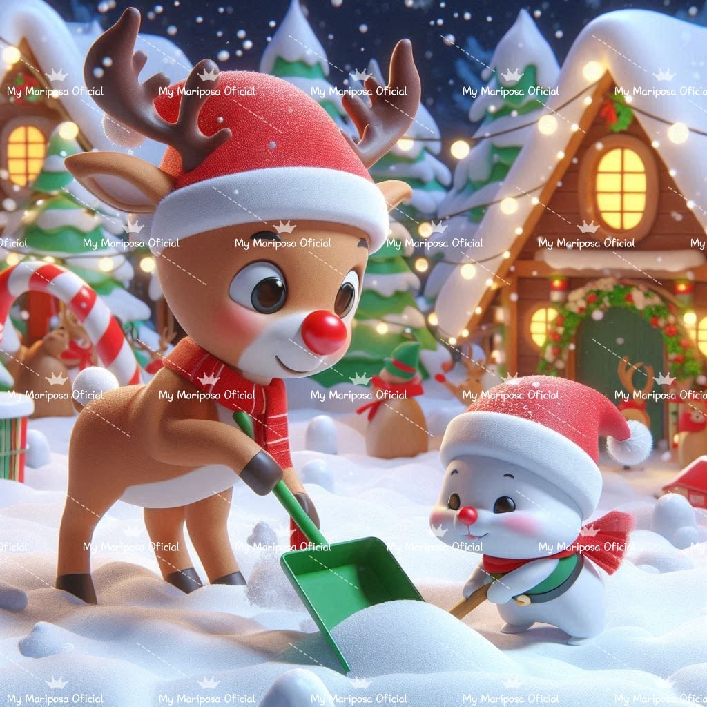 Tela Rodolfo e o Boneco de Neve 50x50cm - 2156