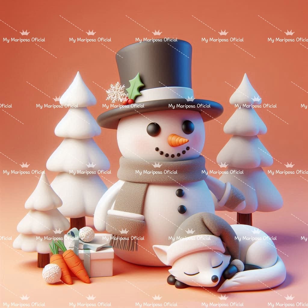 Tela Bonequinho de Neve 50x50cm - 2159