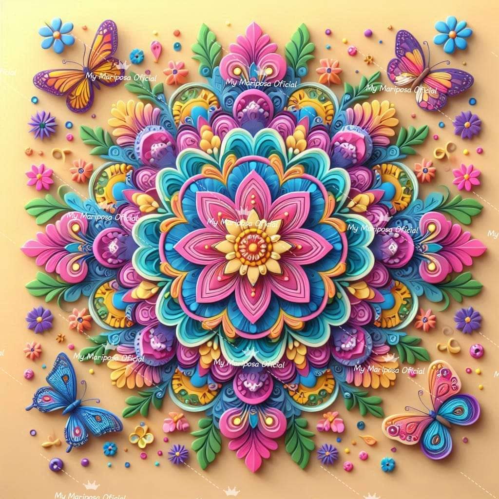 Tela Mandala Multicor 50x50cm - 2176
