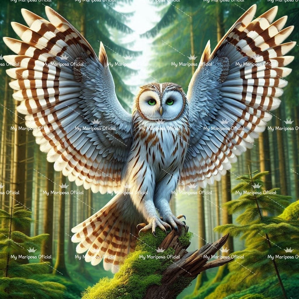 Tela Coruja Voadora 50x50cm - 2192