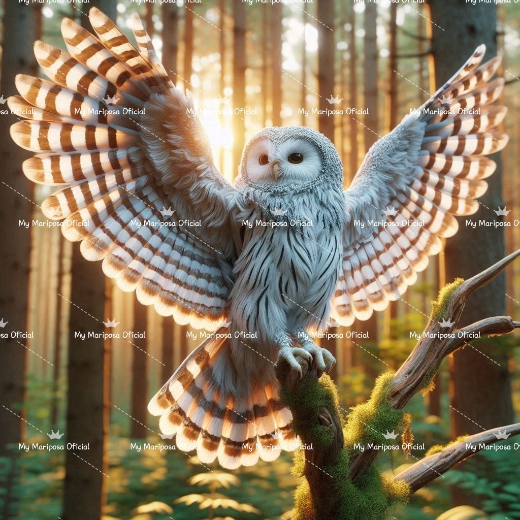 Tela Coruja Asas 50x50cm - 2194