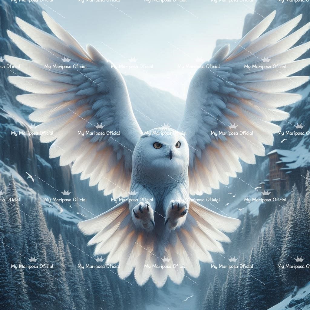 Tela Coruja das Neves 50x50cm - 2196