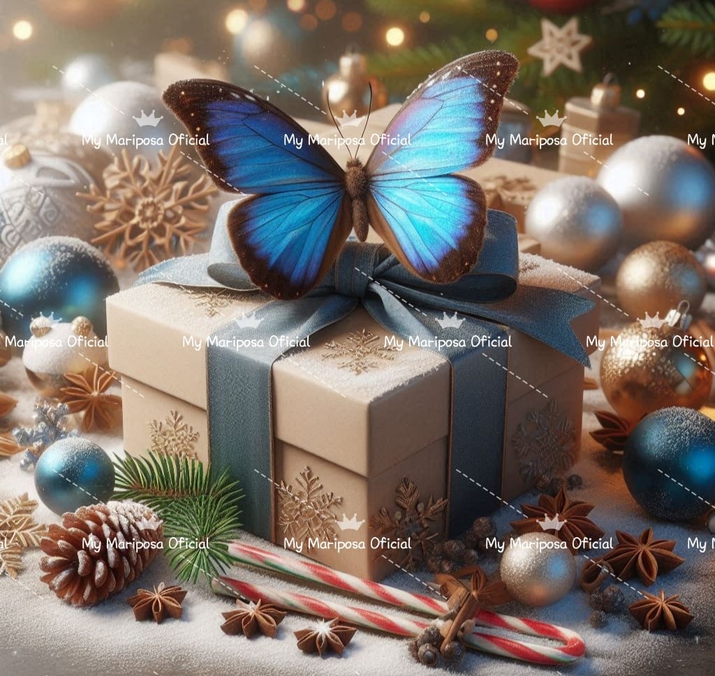 Tela Presente Borboleta 40x40cm - 2223