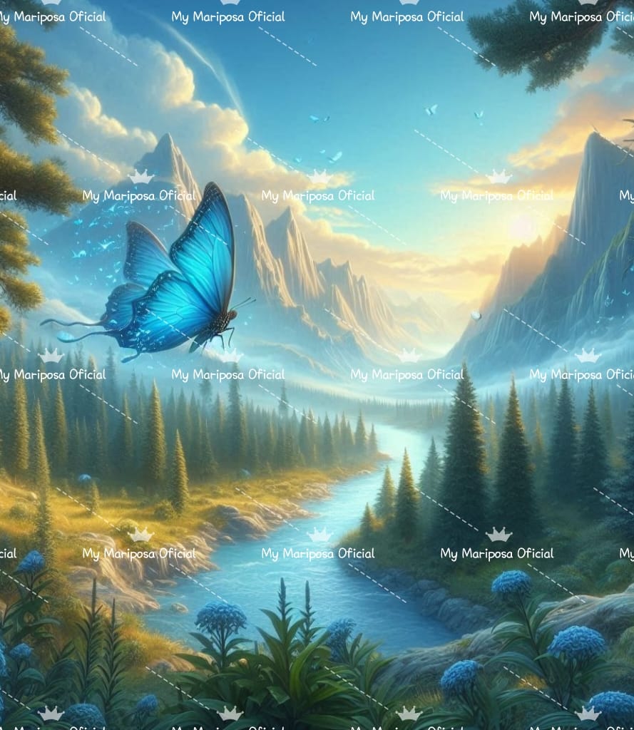 Tela Borboleta Paisagem 40x50cm - 2234