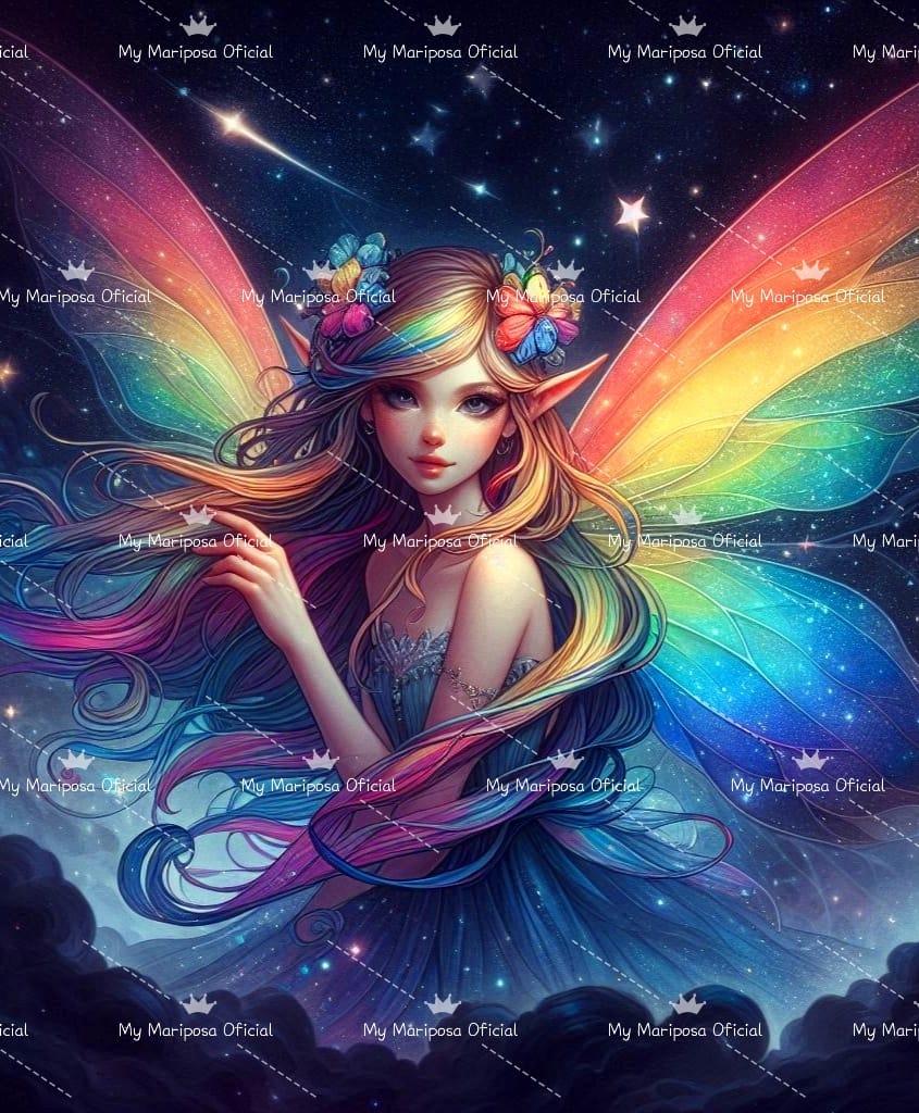 Tela Fada Abraço 40x50cm - 2243