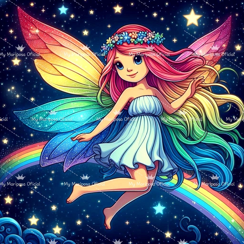 Tela Fada Aurora Boreal 50x50cm - 2247